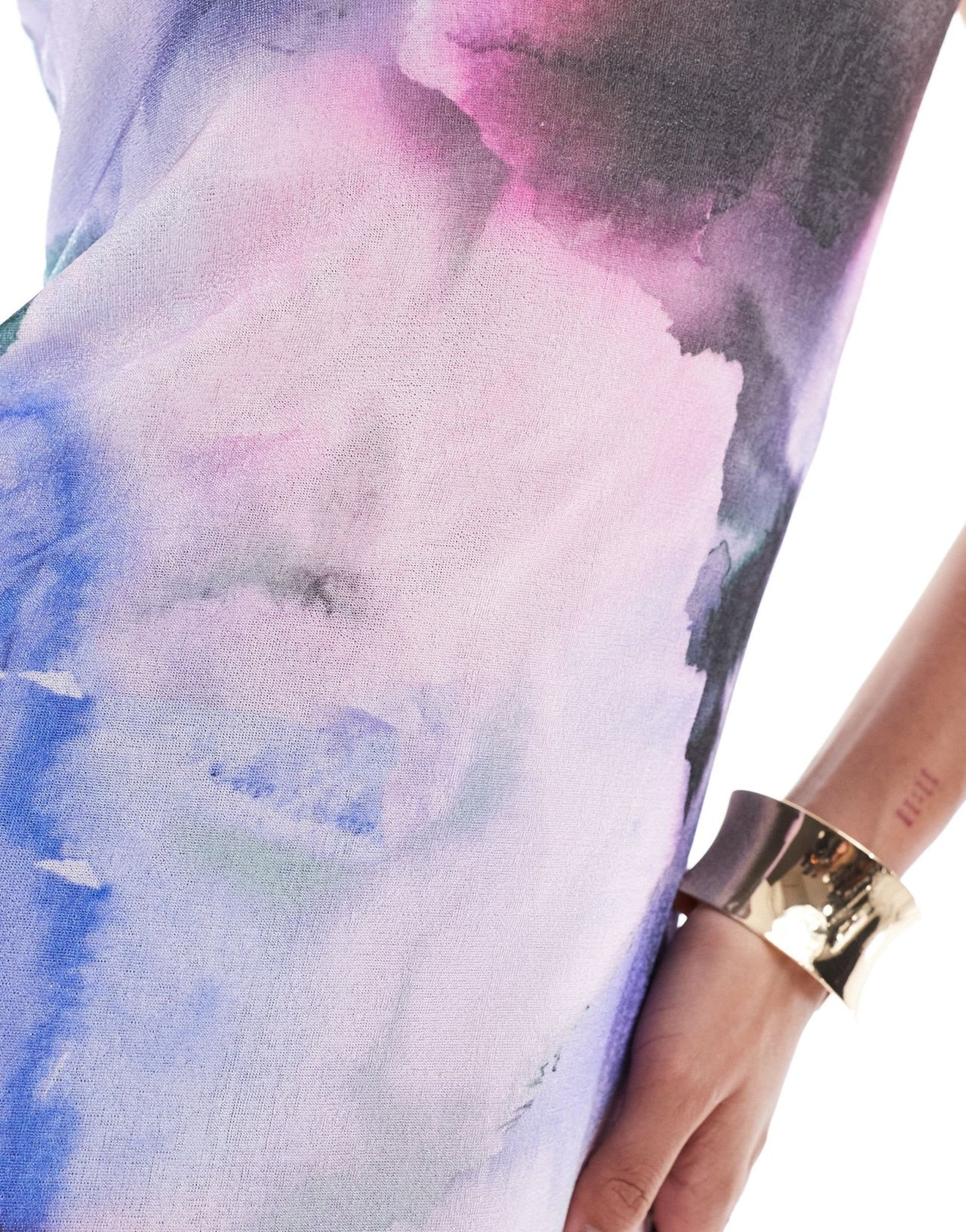 ASOS DESIGN fit and flare bandeau midi dress in watercolour print - ASOS Sample Sale