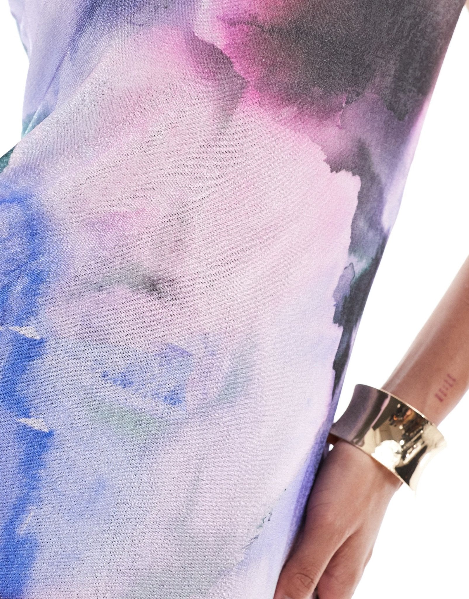 ASOS DESIGN fit and flare bandeau midi dress in watercolour print - ASOS Sample Sale