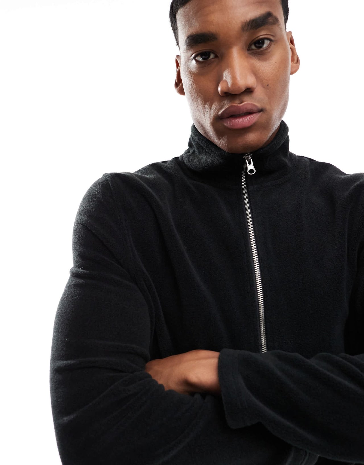 ASOS DESIGN fleece shacket in black - ASOS Sample Sale