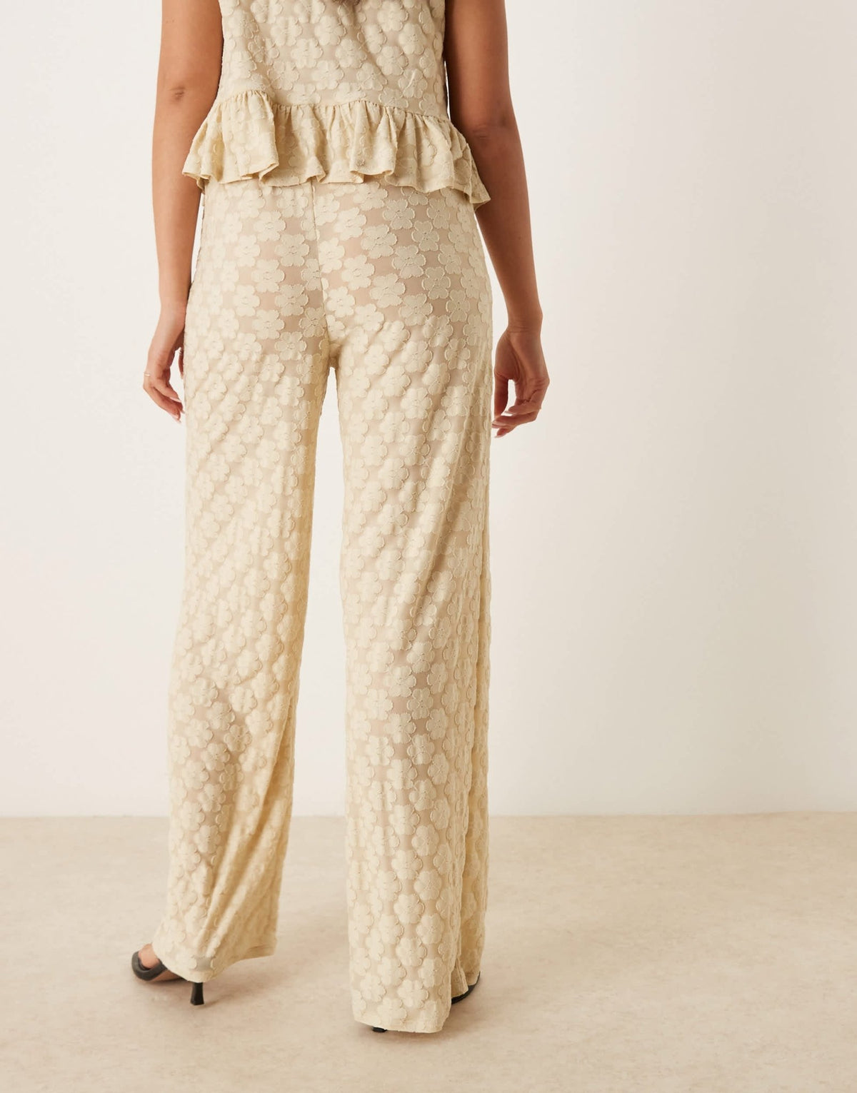 ASOS DESIGN floral lace wide leg trouser co-ord in - ASOS Sample Sale
