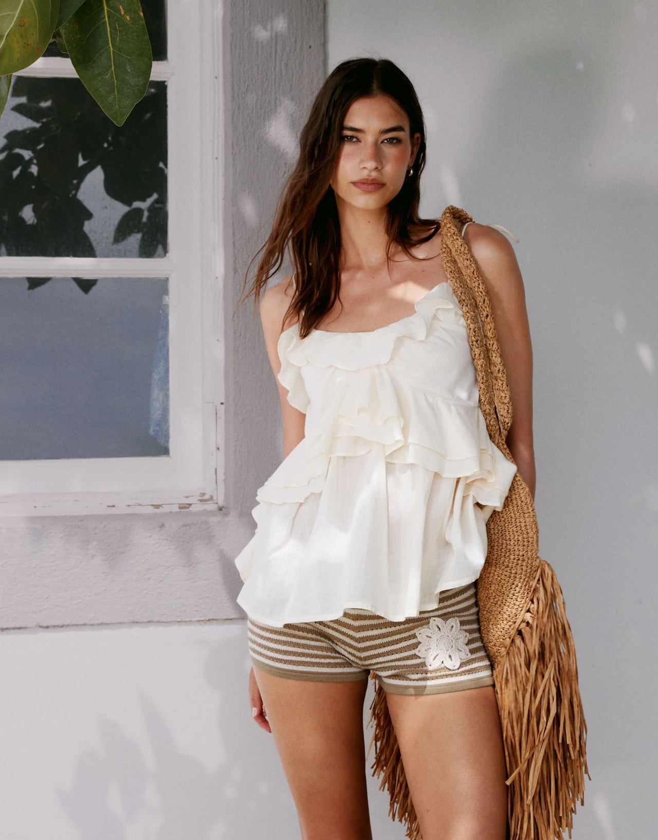 ASOS DESIGN folded crochet knit beach short in multi - ASOS Sample Sale