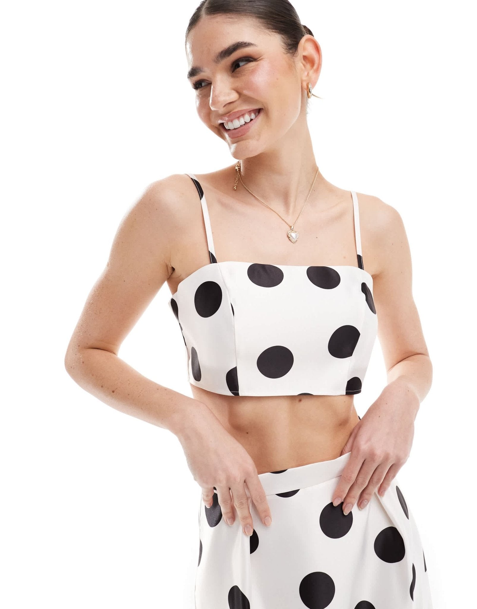 ASOS DESIGN formal crop cami top co - ord in spot print - ASOS Sample Sale