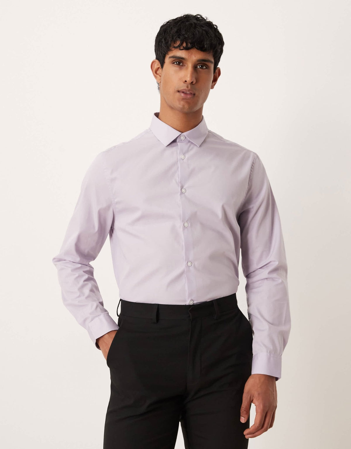 ASOS DESIGN formal easy iron poplin regular shirt in lilac - ASOS Sample Sale