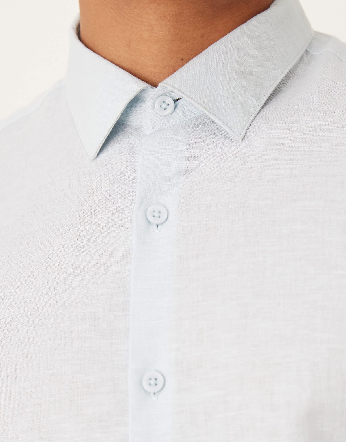 ASOS DESIGN formal linen blend regular shirt in blue - ASOS Sample Sale