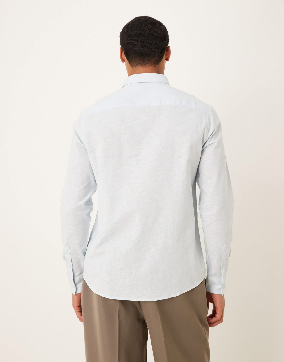 ASOS DESIGN formal linen blend regular shirt in blue - ASOS Sample Sale