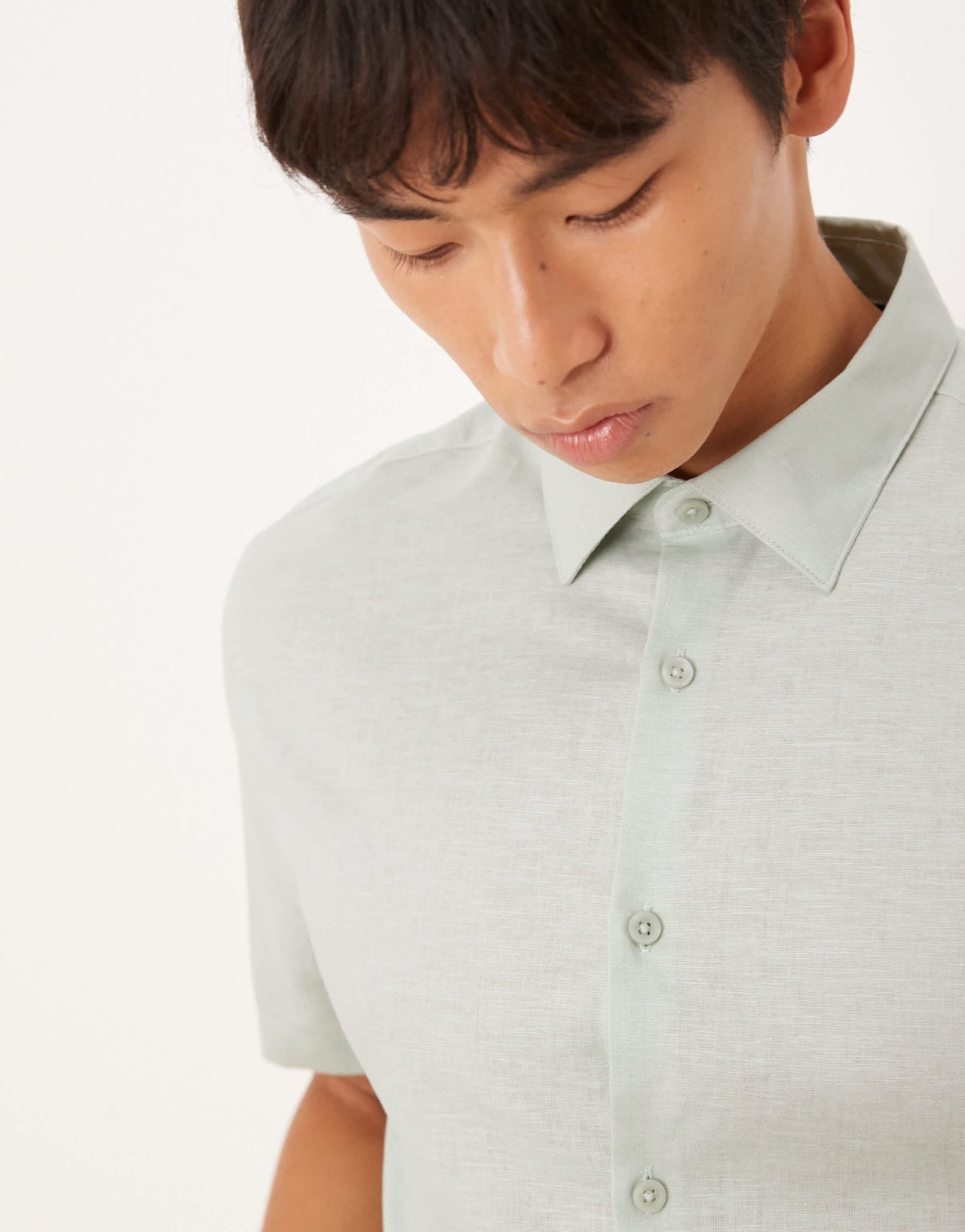 ASOS DESIGN formal linen blend regular shirt in mint green - ASOS Sample Sale