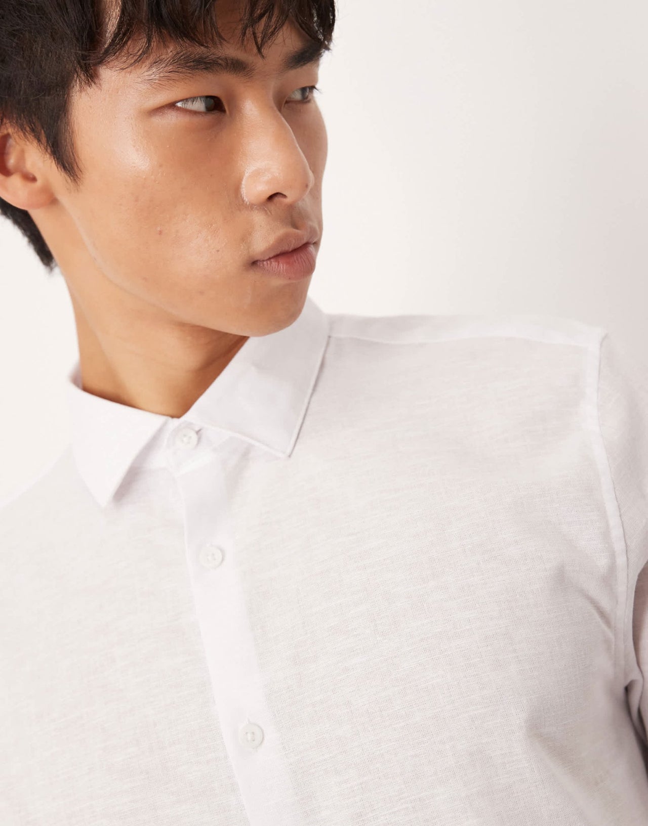 ASOS DESIGN formal linen blend regular shirt in white - ASOS Sample Sale