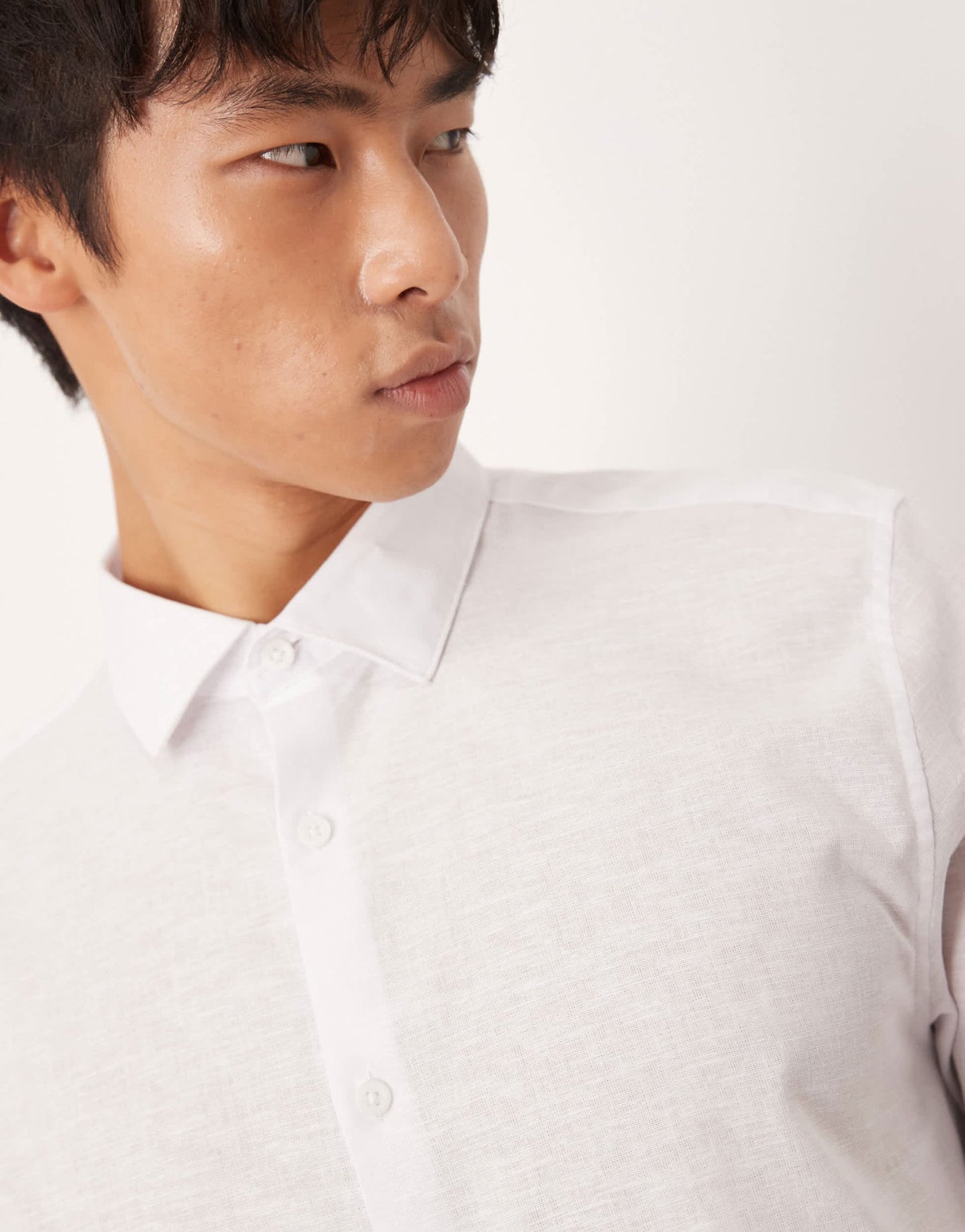 ASOS DESIGN formal linen blend regular shirt in white - ASOS Sample Sale