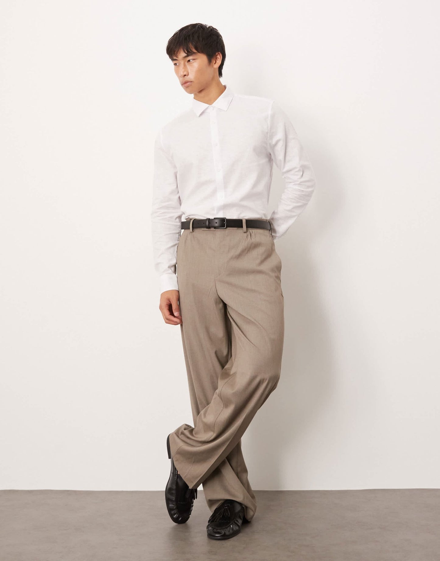 ASOS DESIGN formal linen blend regular shirt in white - ASOS Sample Sale