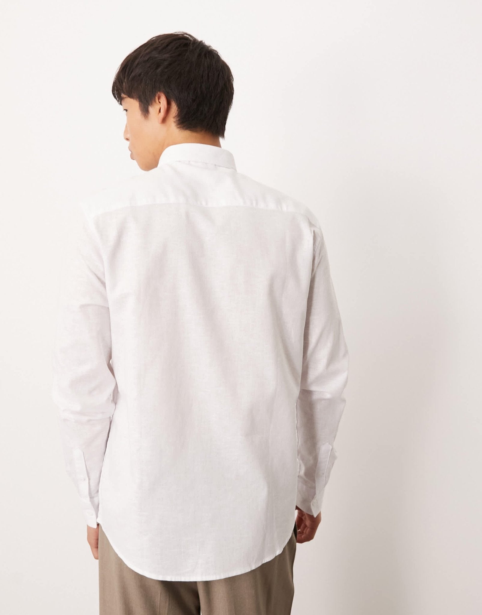 ASOS DESIGN formal linen blend regular shirt in white - ASOS Sample Sale