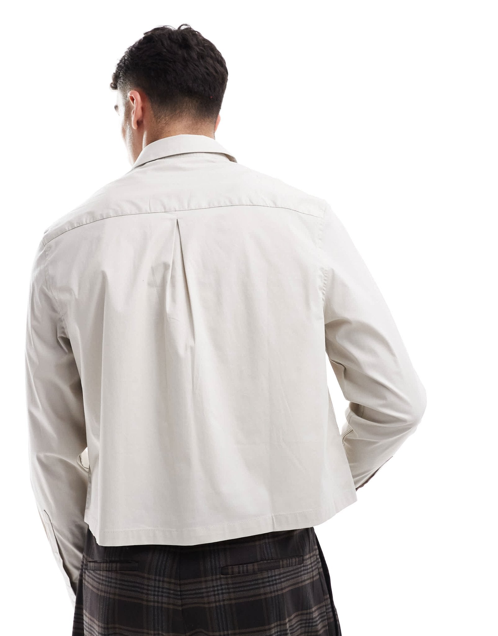 ASOS DESIGN formal poplin regular shirt in stone - ASOS Sample Sale