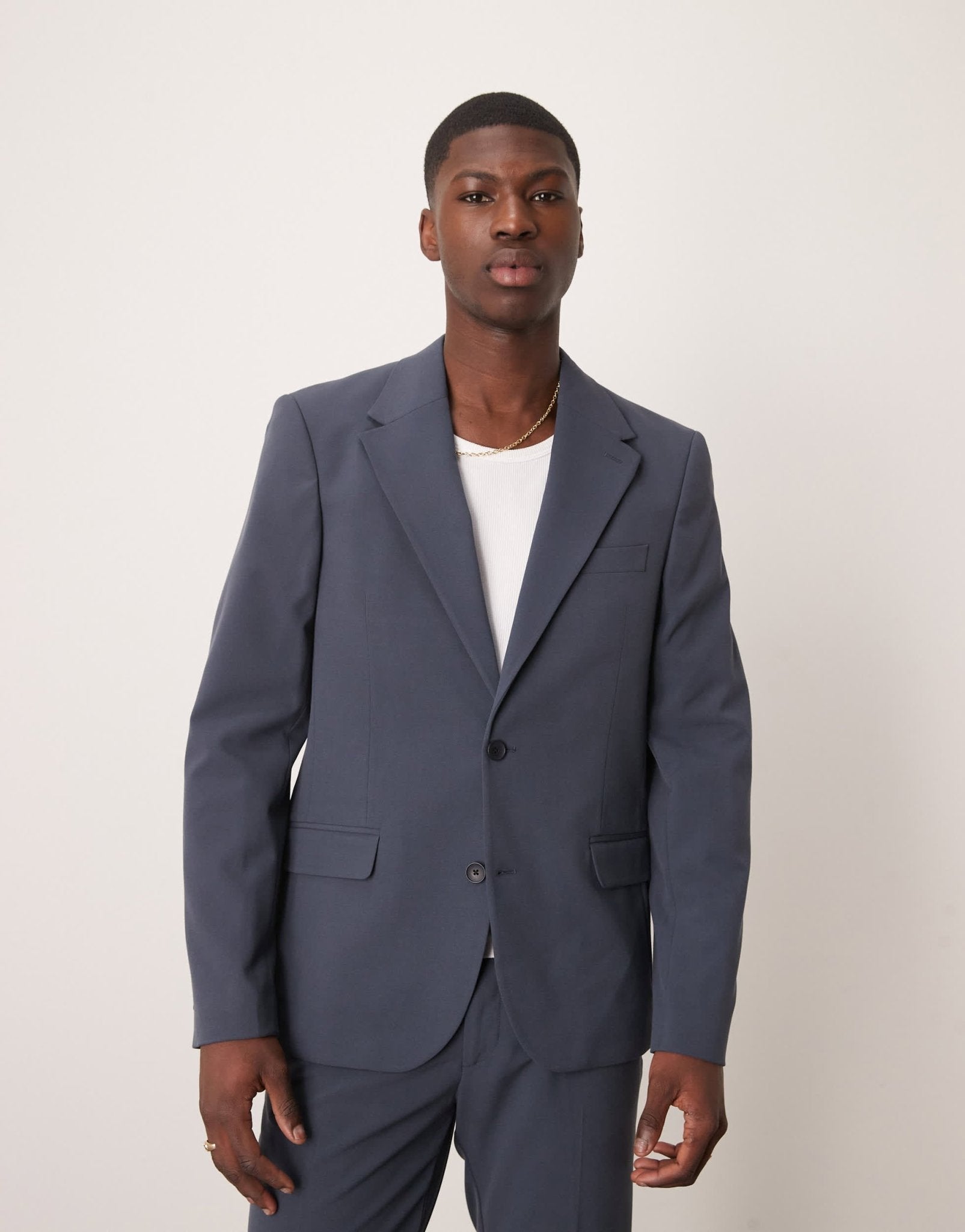 ASOS DESIGN four way stretch skinny fit suit jacket in navy - ASOS Sample Sale