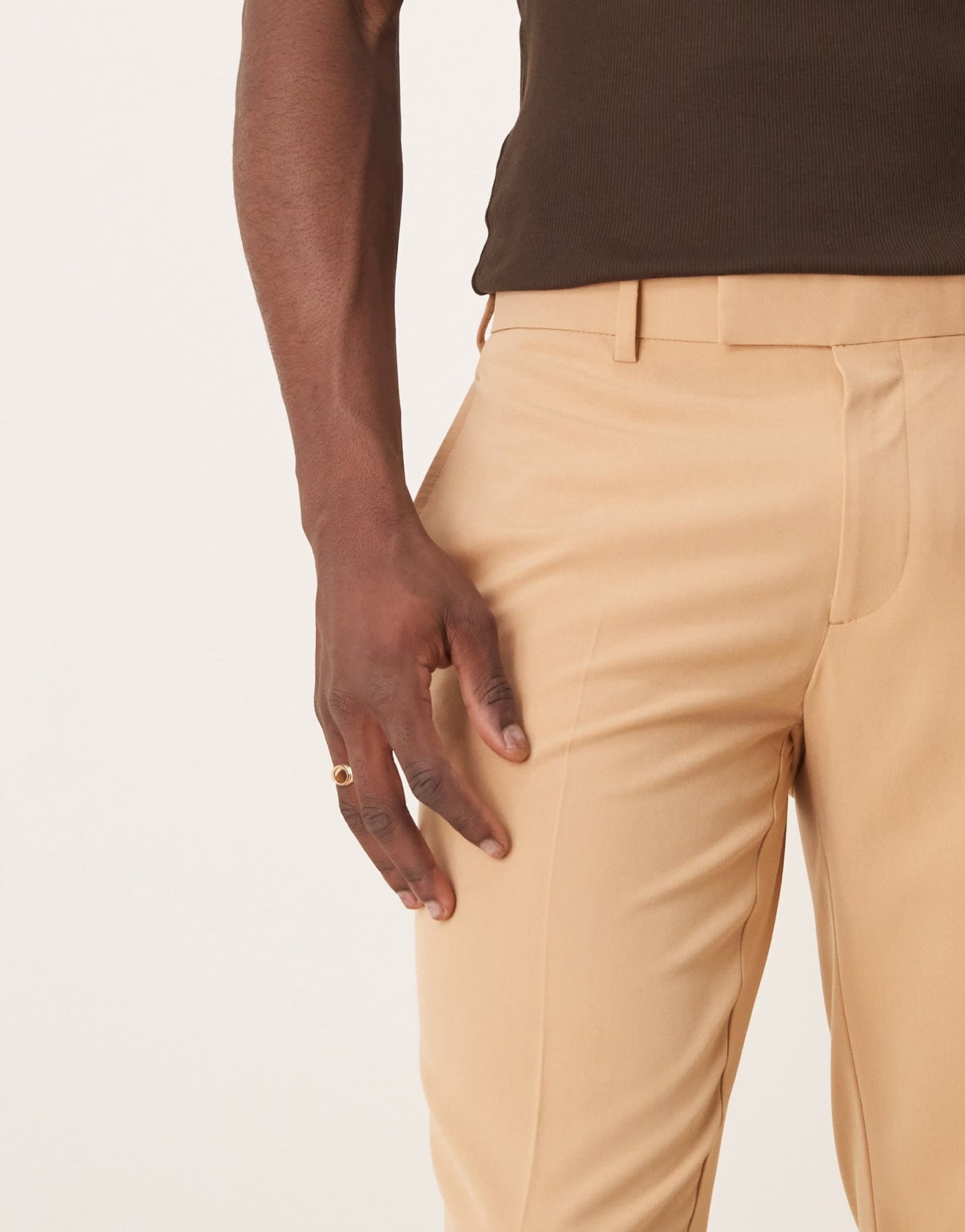 ASOS DESIGN four way stretch skinny fit suit trousers in pebble - ASOS Sample Sale