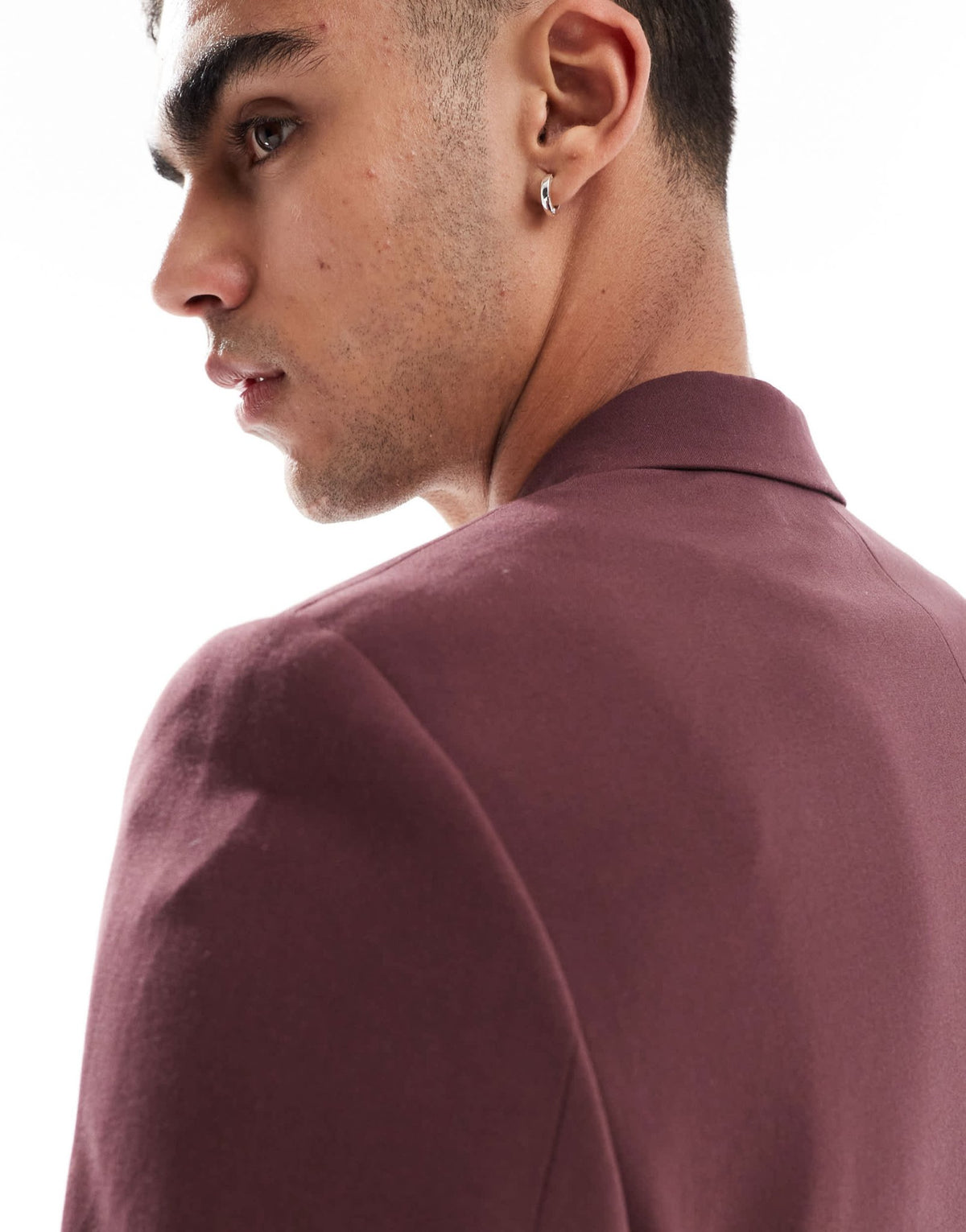 ASOS DESIGN four way stretch skinny suit jacket in burgundy - ASOS Sample Sale