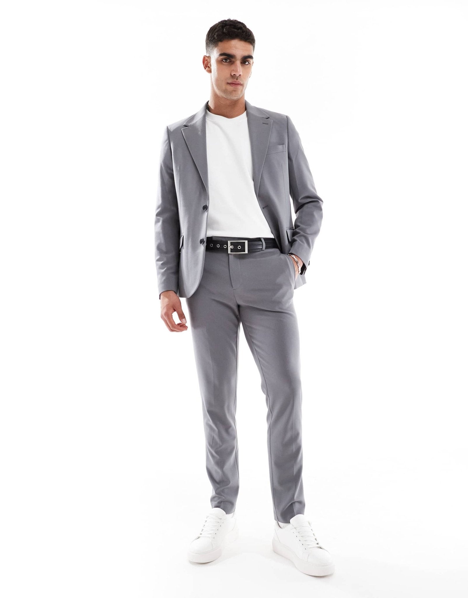 ASOS DESIGN four way stretch skinny suit jacket in charcoal - ASOS Sample Sale