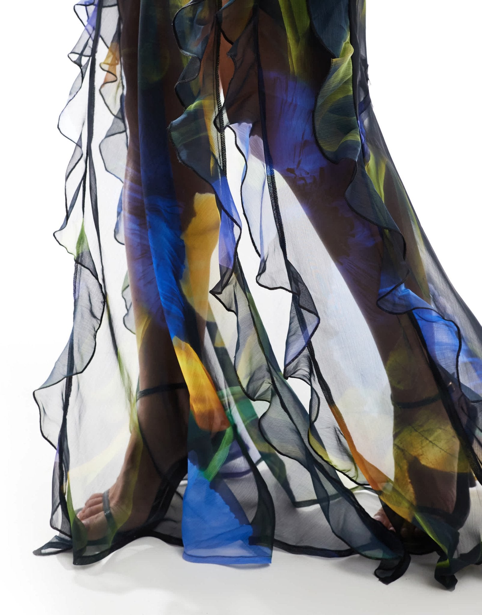 ASOS DESIGN frill detail co - ord maxi skirt in large floral print - ASOS Sample Sale
