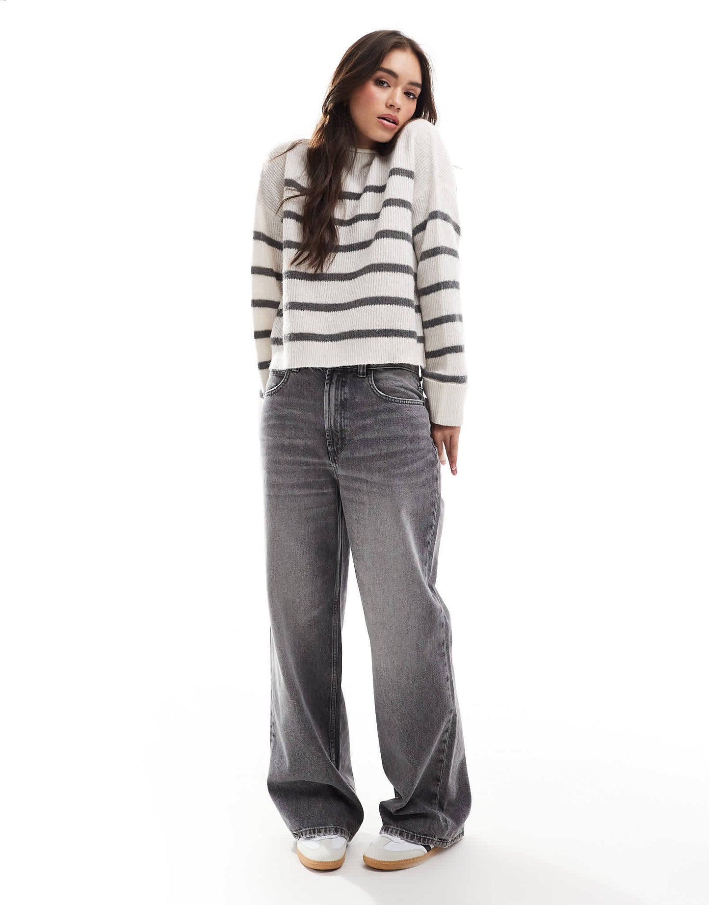 ASOS DESIGN funnel neck jumper in stripe - ASOS Sample Sale