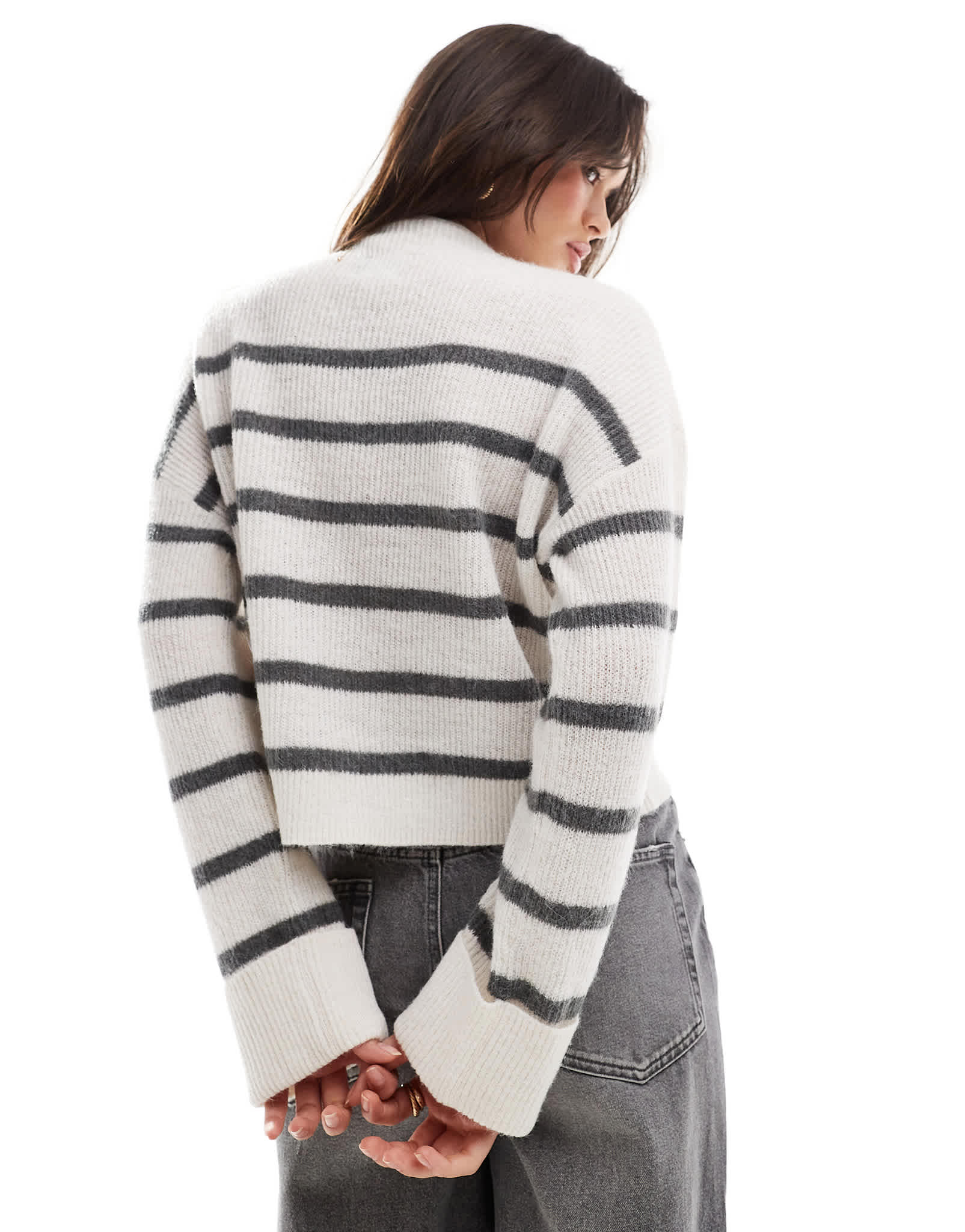 ASOS DESIGN funnel neck jumper in stripe - ASOS Sample Sale