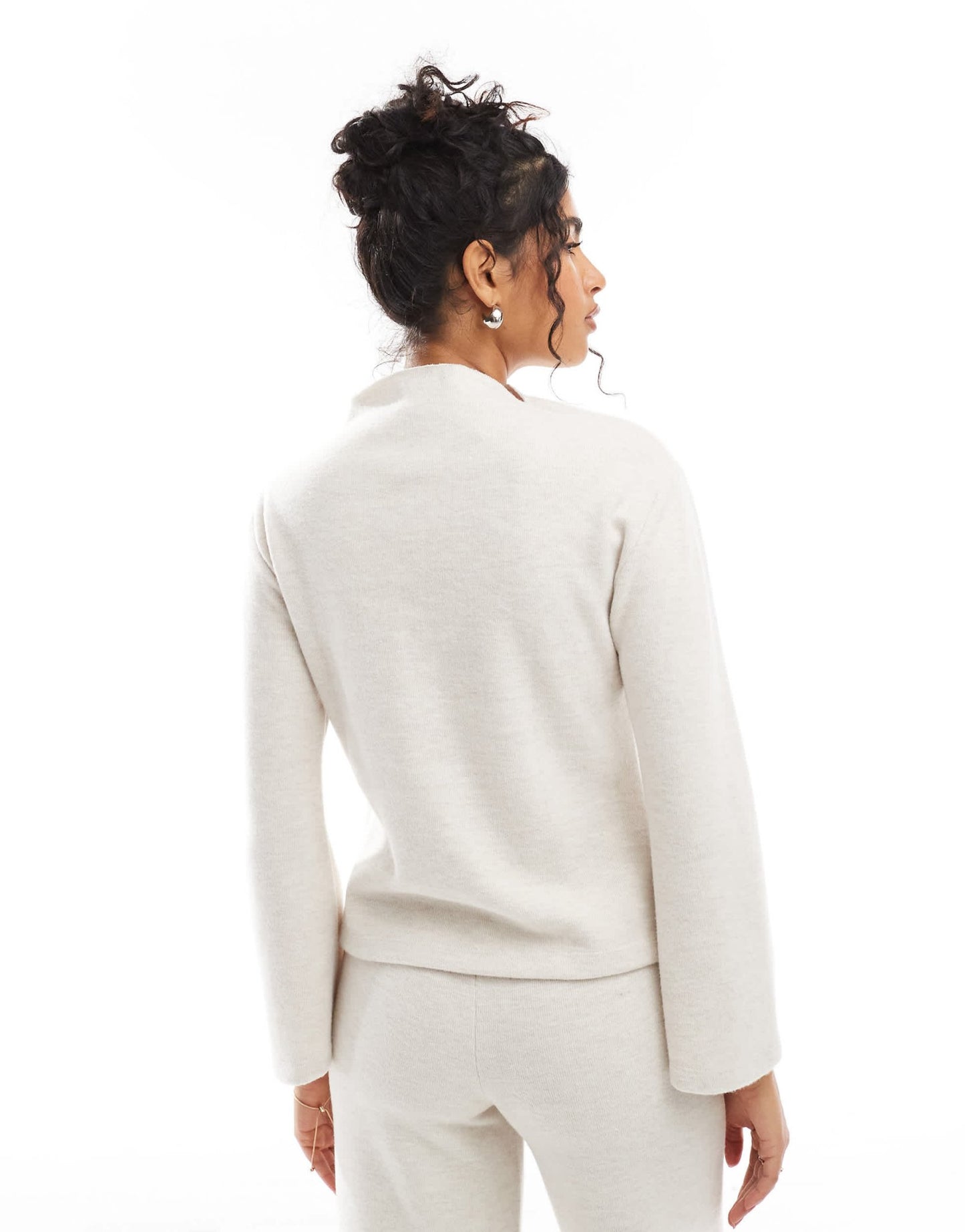 ASOS DESIGN funnel neck super soft sweat co ord in cream - ASOS Sample Sale