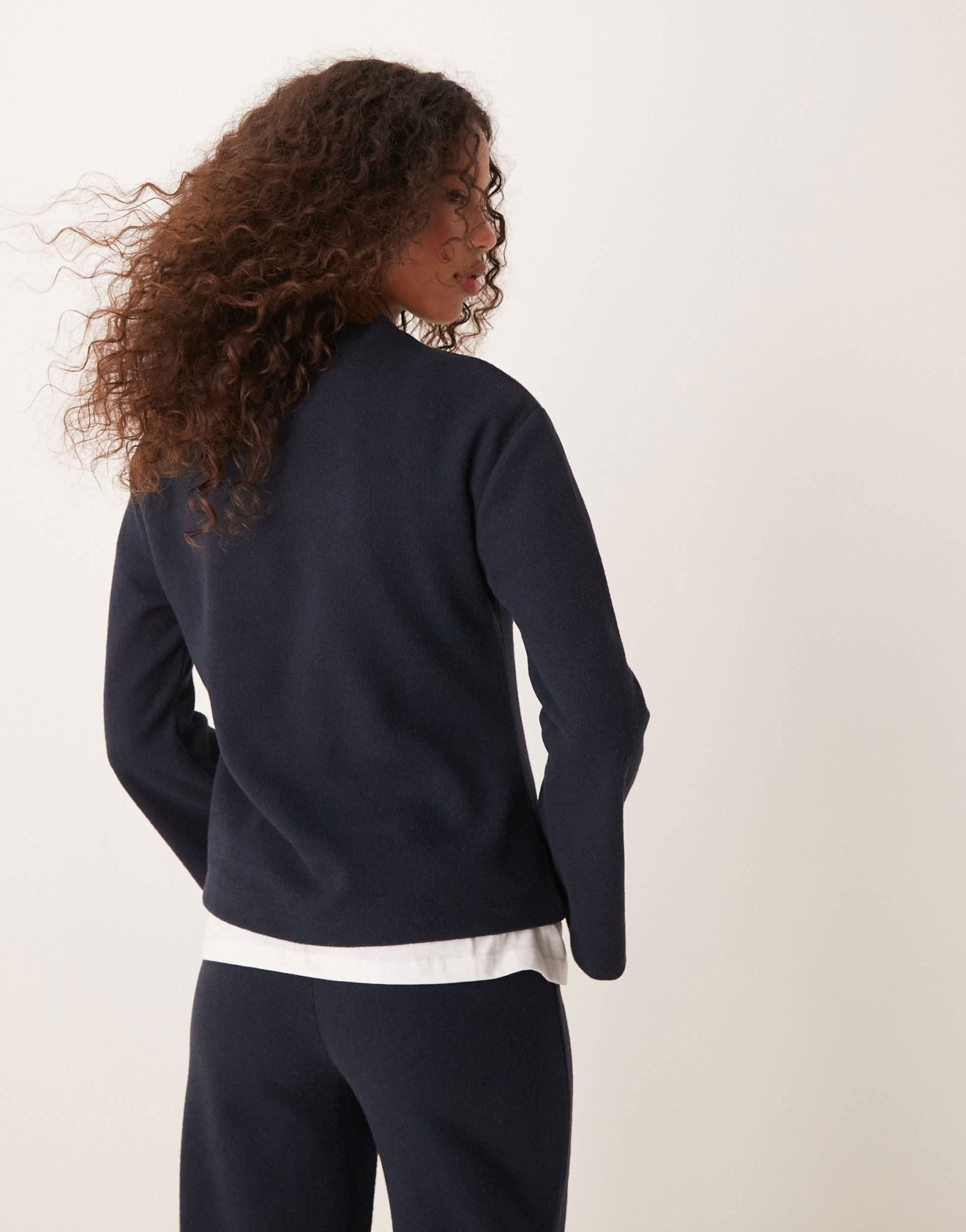 ASOS DESIGN funnel neck super soft sweat co ord in navy - ASOS Sample Sale