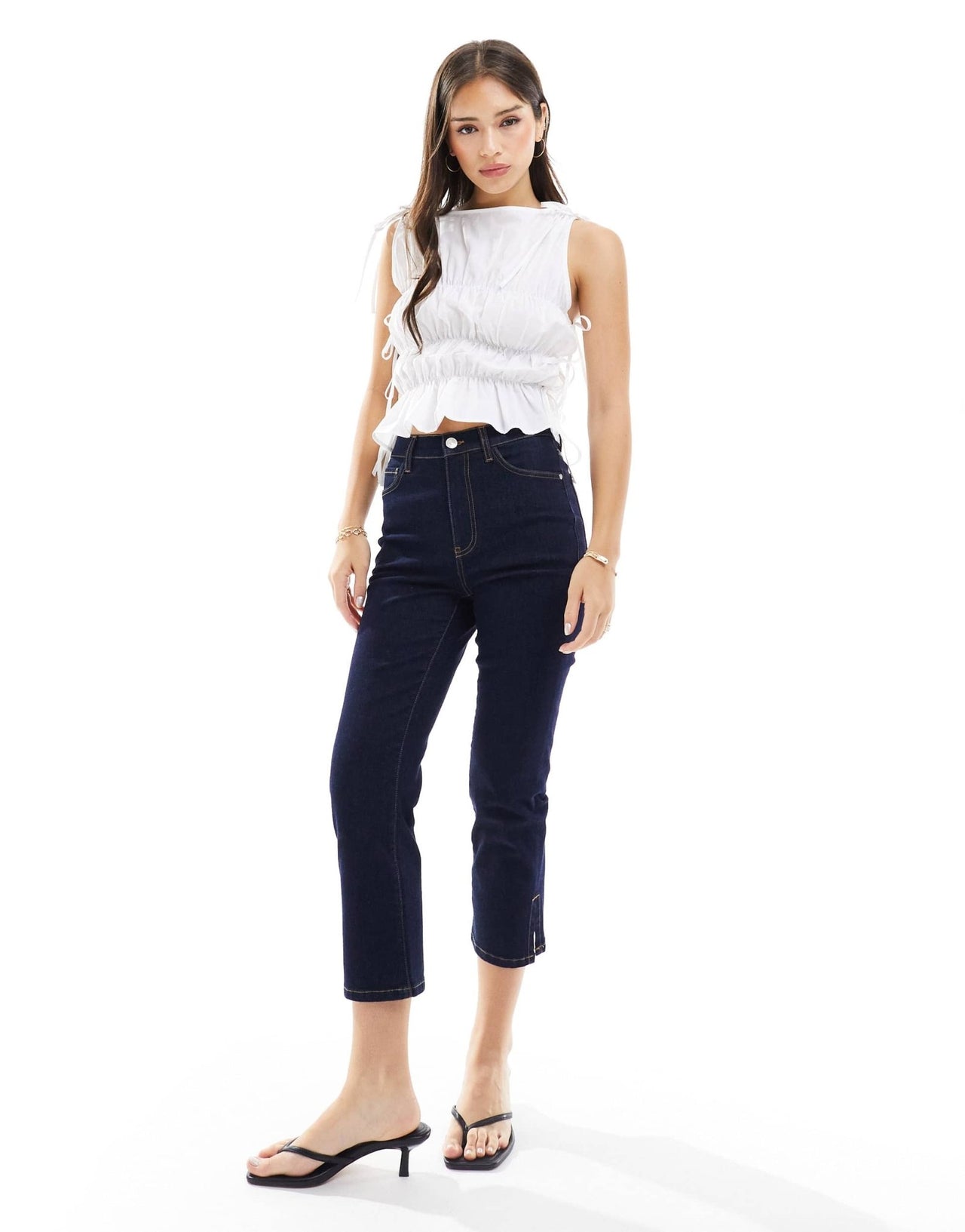 ASOS DESIGN gathered tank top in ivory - ASOS Sample Sale