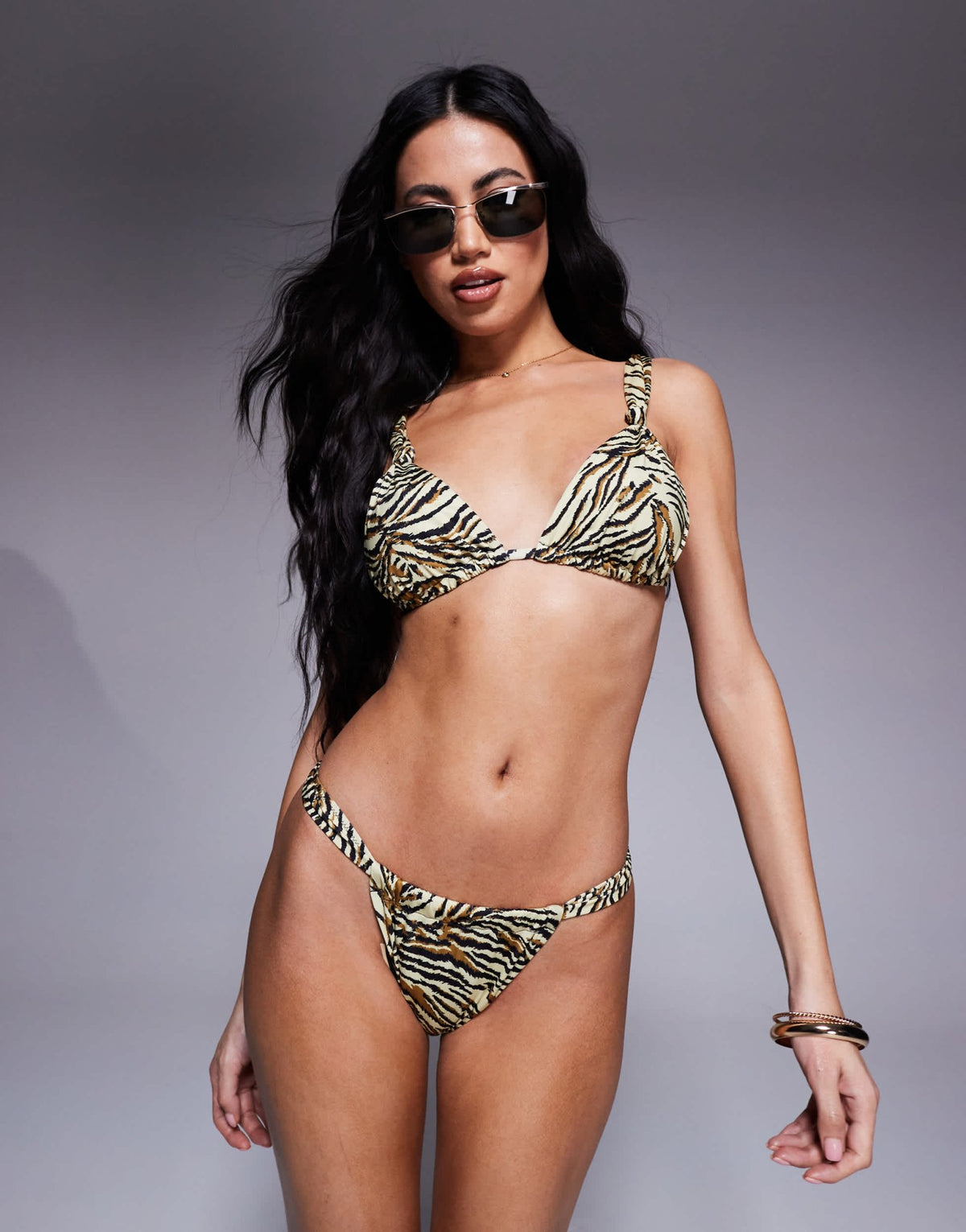 ASOS DESIGN Gia tanga bikini bottom in animal print - ASOS Sample Sale