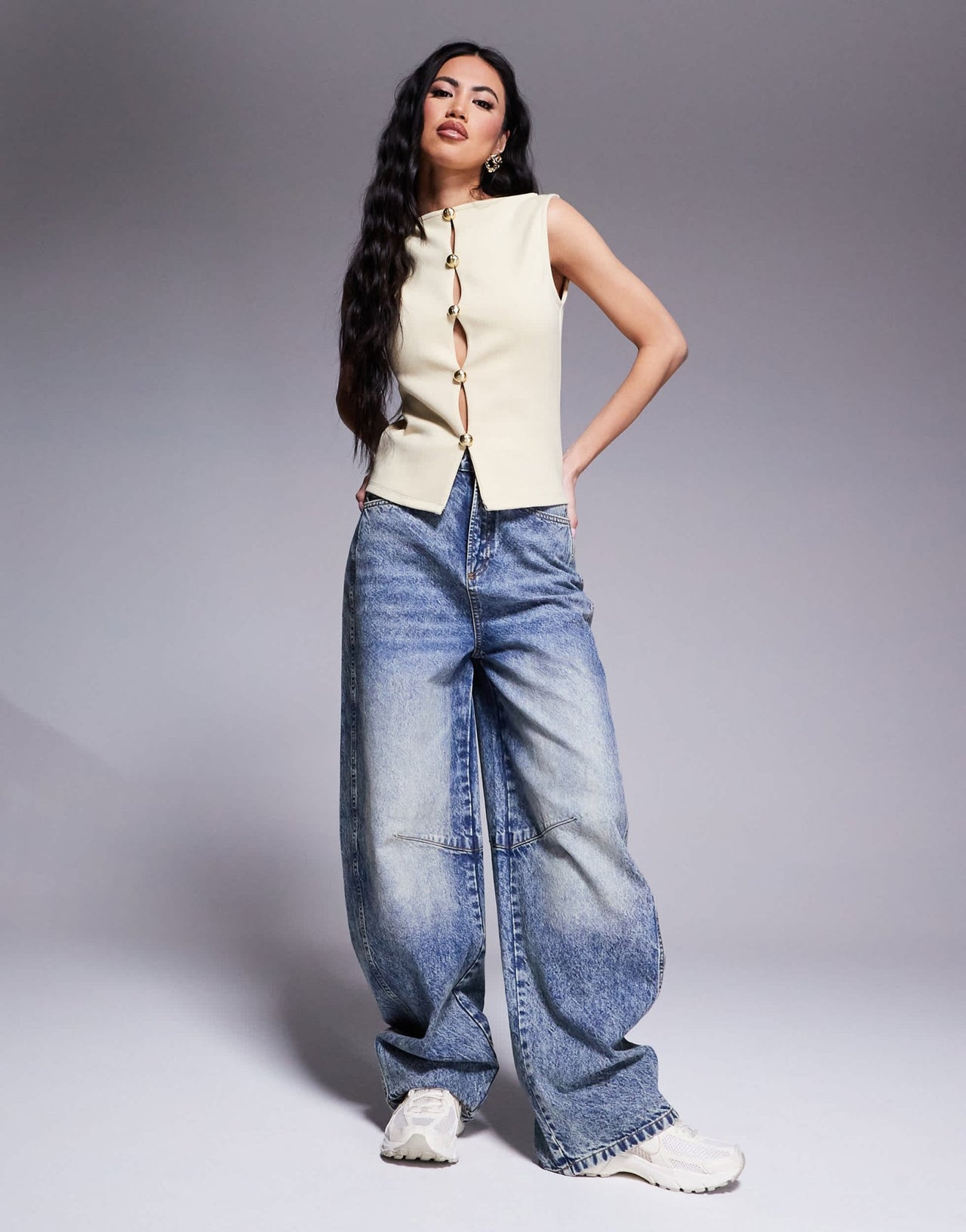 ASOS DESIGN gold hardware interlock waistcoat co ord in buttermilk - ASOS Sample Sale