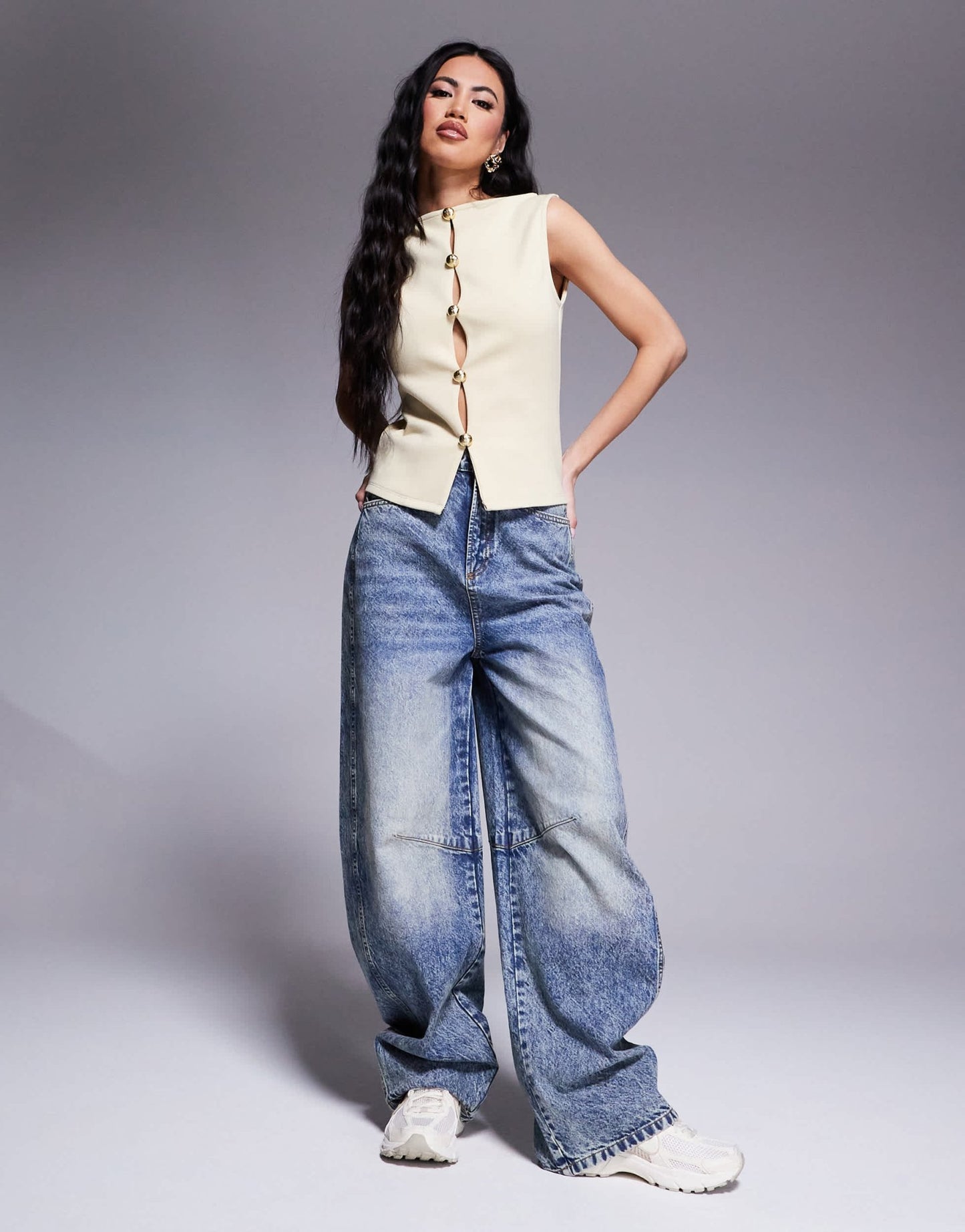 ASOS DESIGN gold hardware interlock waistcoat co ord in buttermilk - ASOS Sample Sale