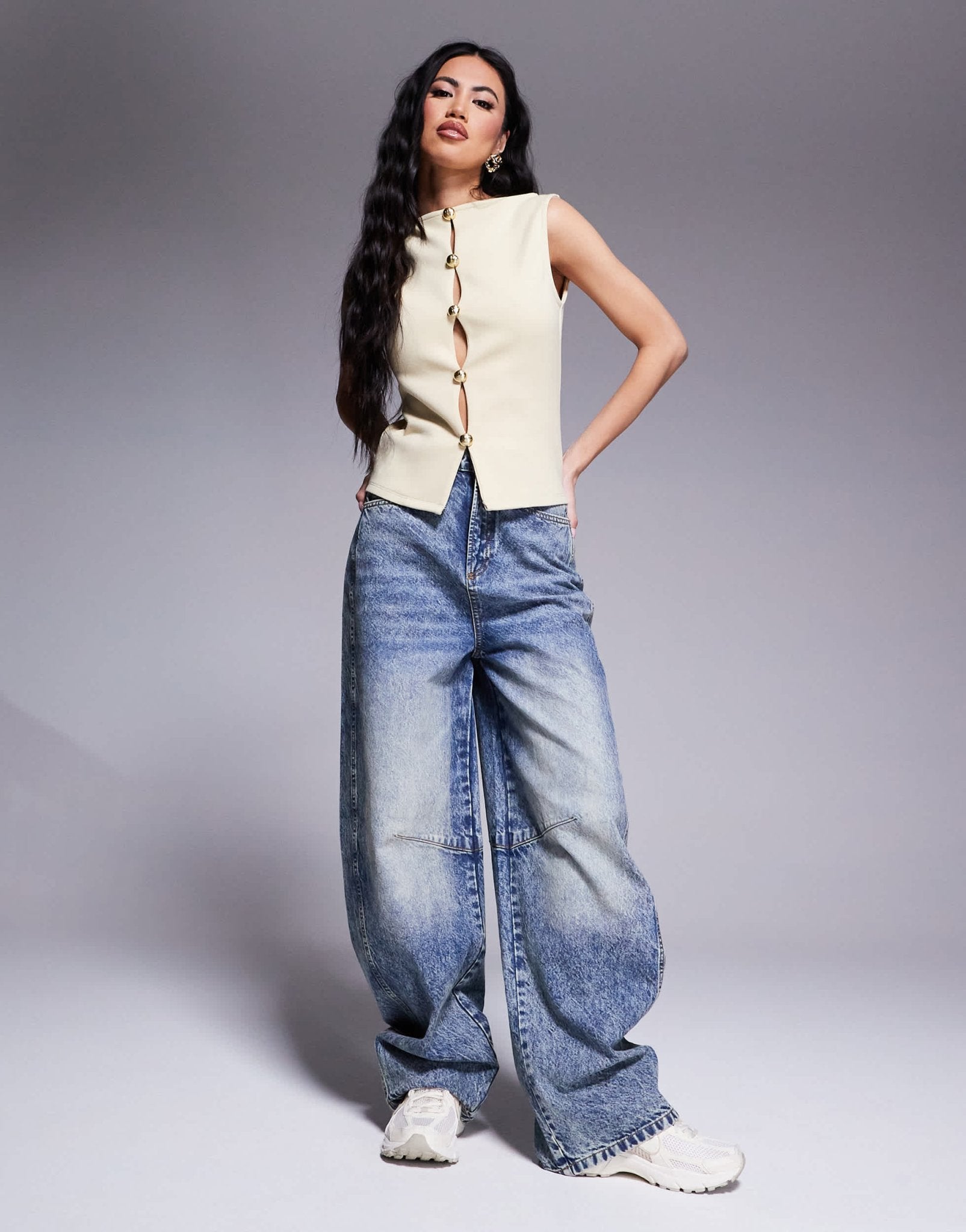 ASOS DESIGN gold hardware interlock waistcoat co ord in buttermilk - ASOS Sample Sale