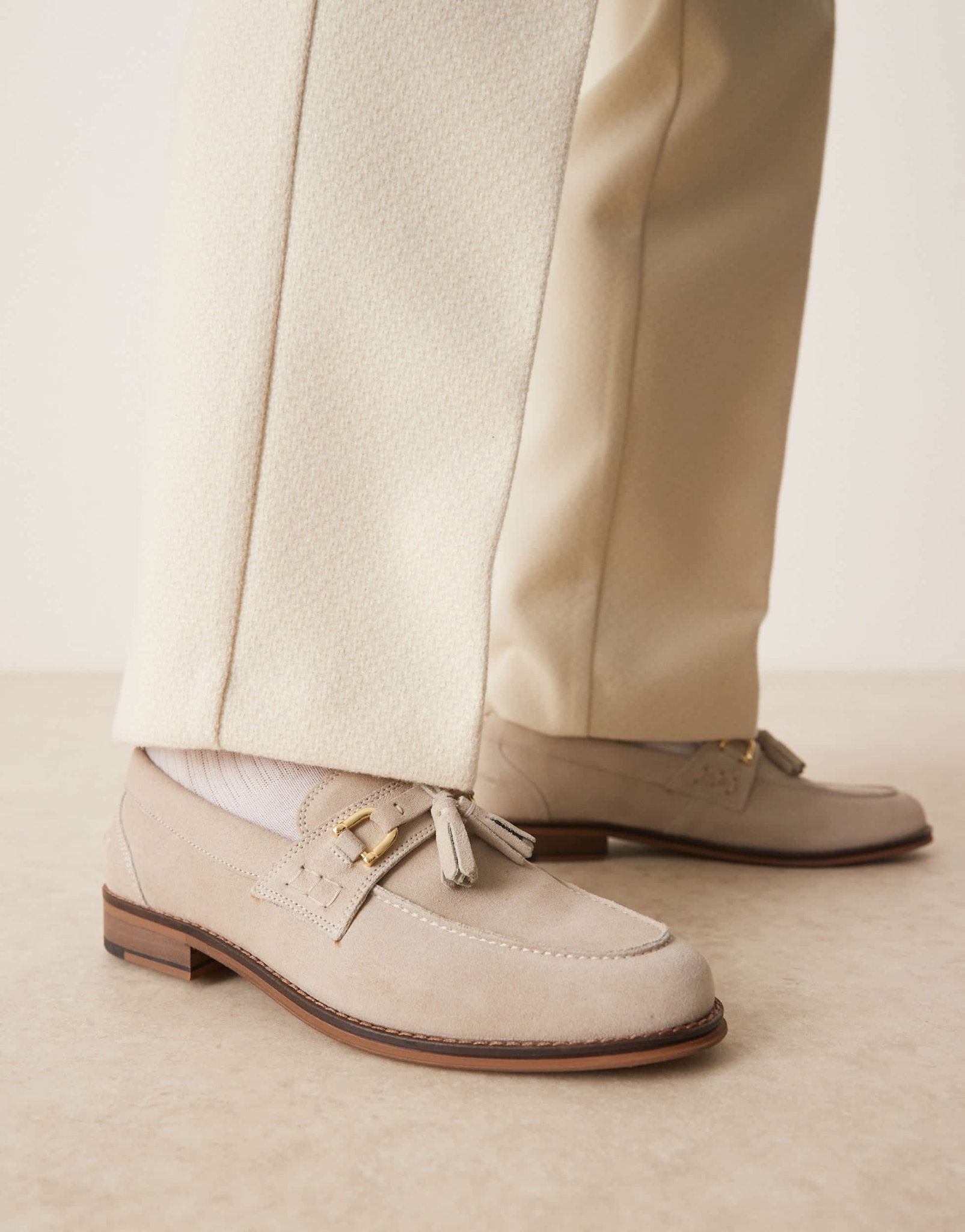 ASOS DESIGN grey suede loafers with tassle - ASOS Sample Sale