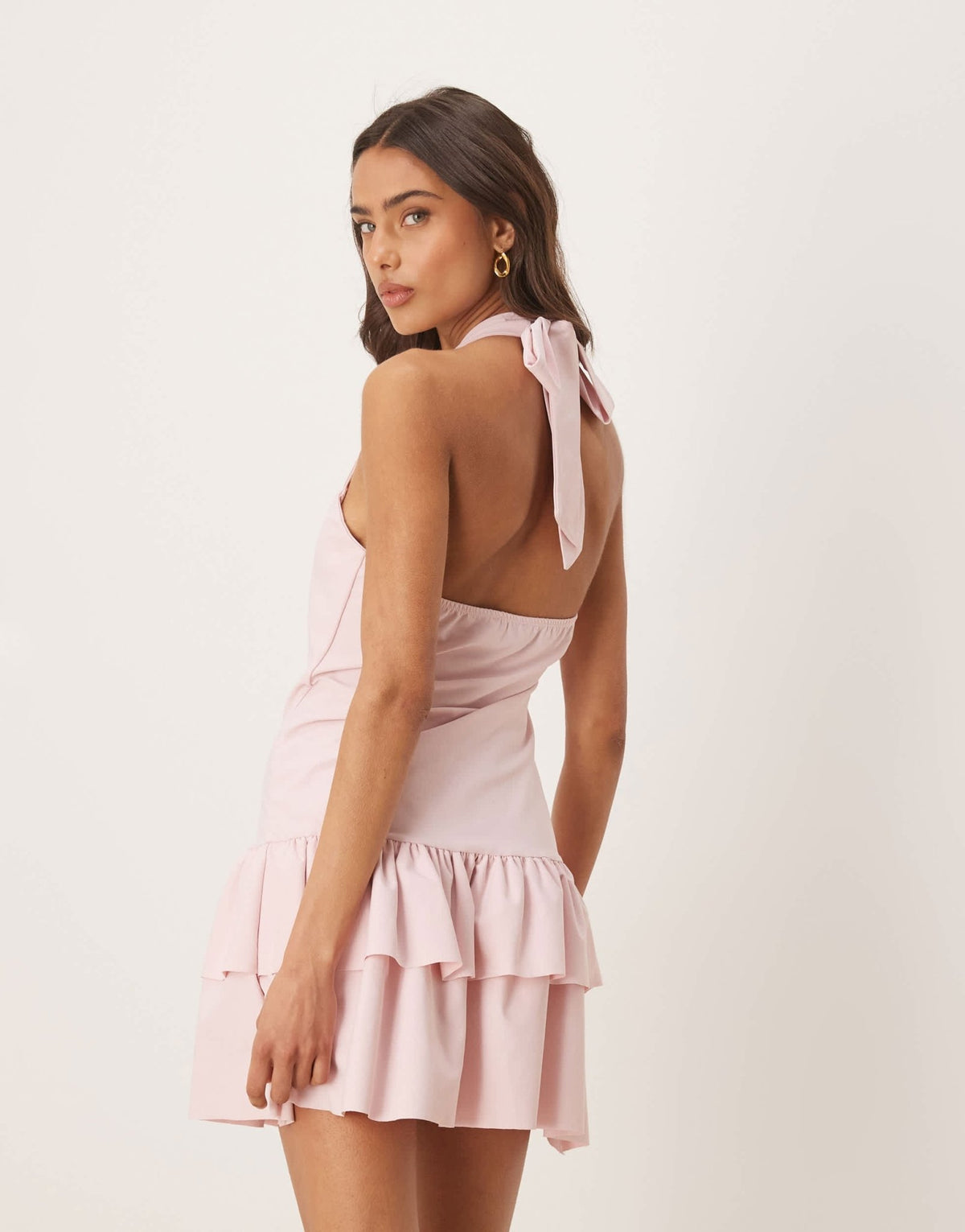 ASOS DESIGN halter mini rara skirt in baby pink - ASOS Sample Sale