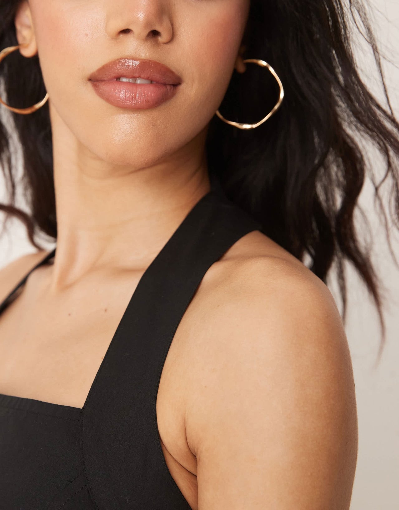 ASOS DESIGN halter mini sundress with ruffle hem in black - ASOS Sample Sale