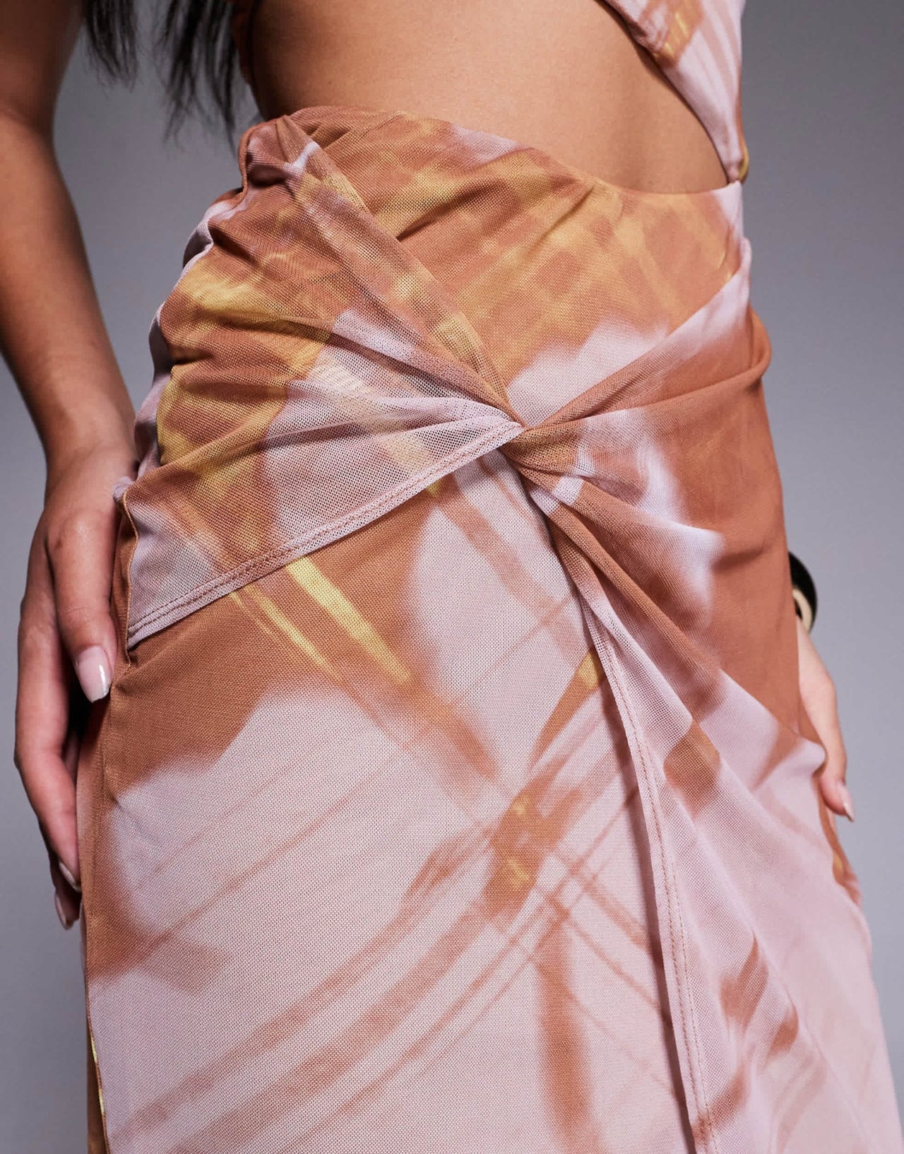 ASOS DESIGN halter neck with wrap skirt midi dress in print - ASOS Sample Sale