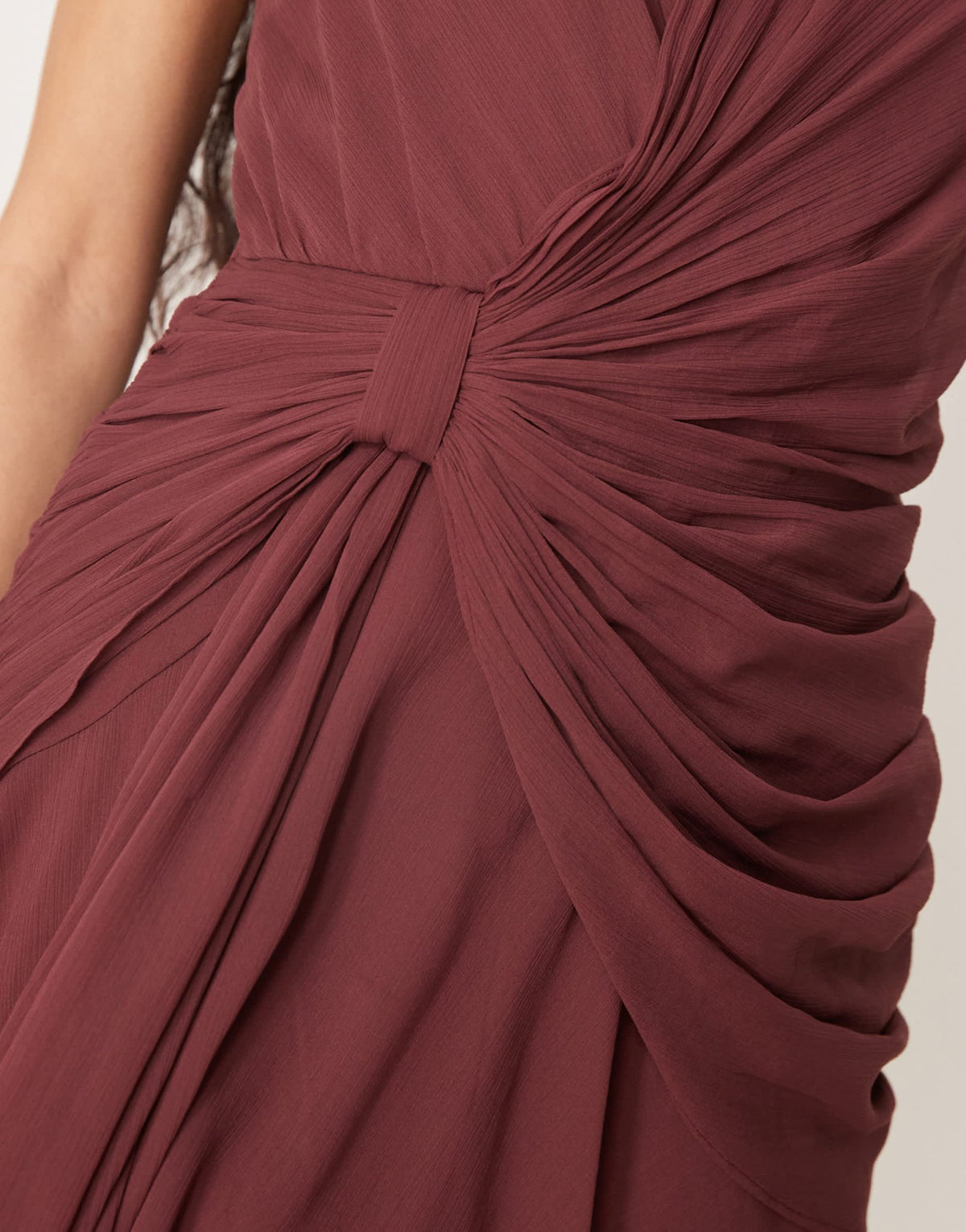 ASOS DESIGN halter plunge mini dress with drape detail in chocolate brown - ASOS Sample Sale