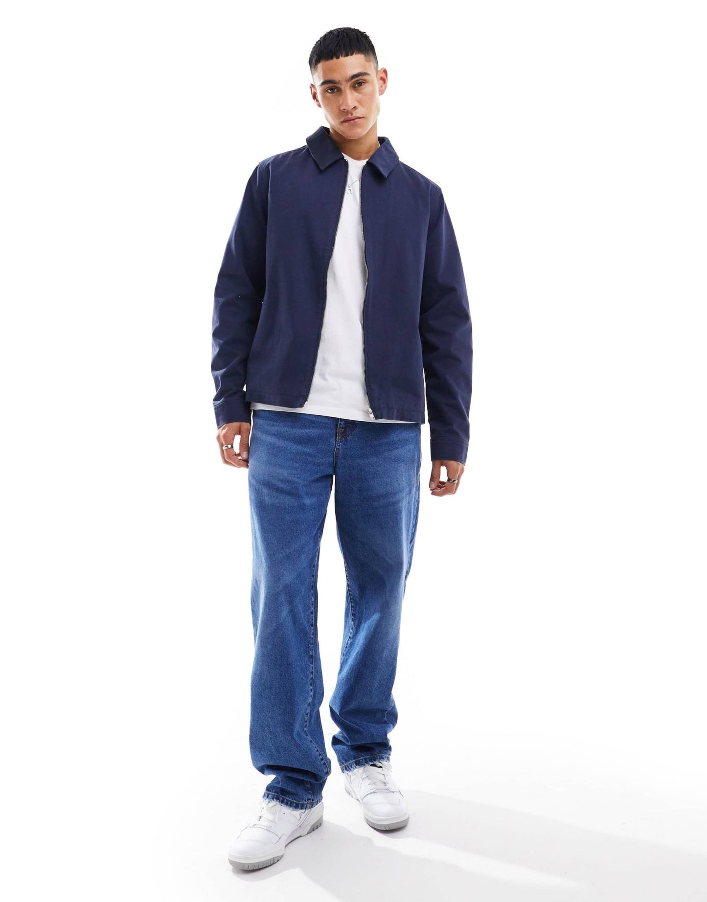 ASOS DESIGN harrington jacket in navy - ASOS Sample Sale