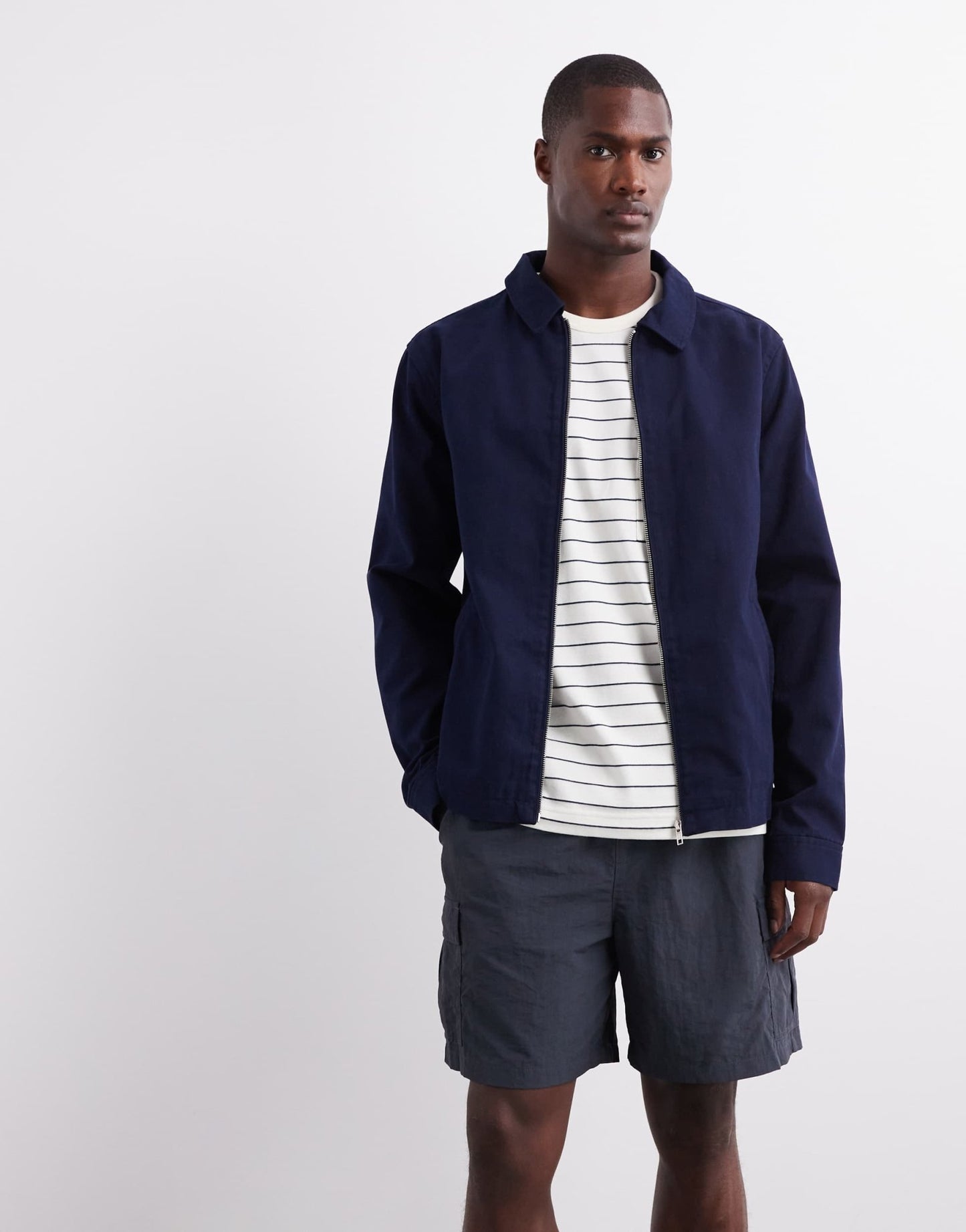 ASOS DESIGN harrington jacket in navy - ASOS Sample Sale