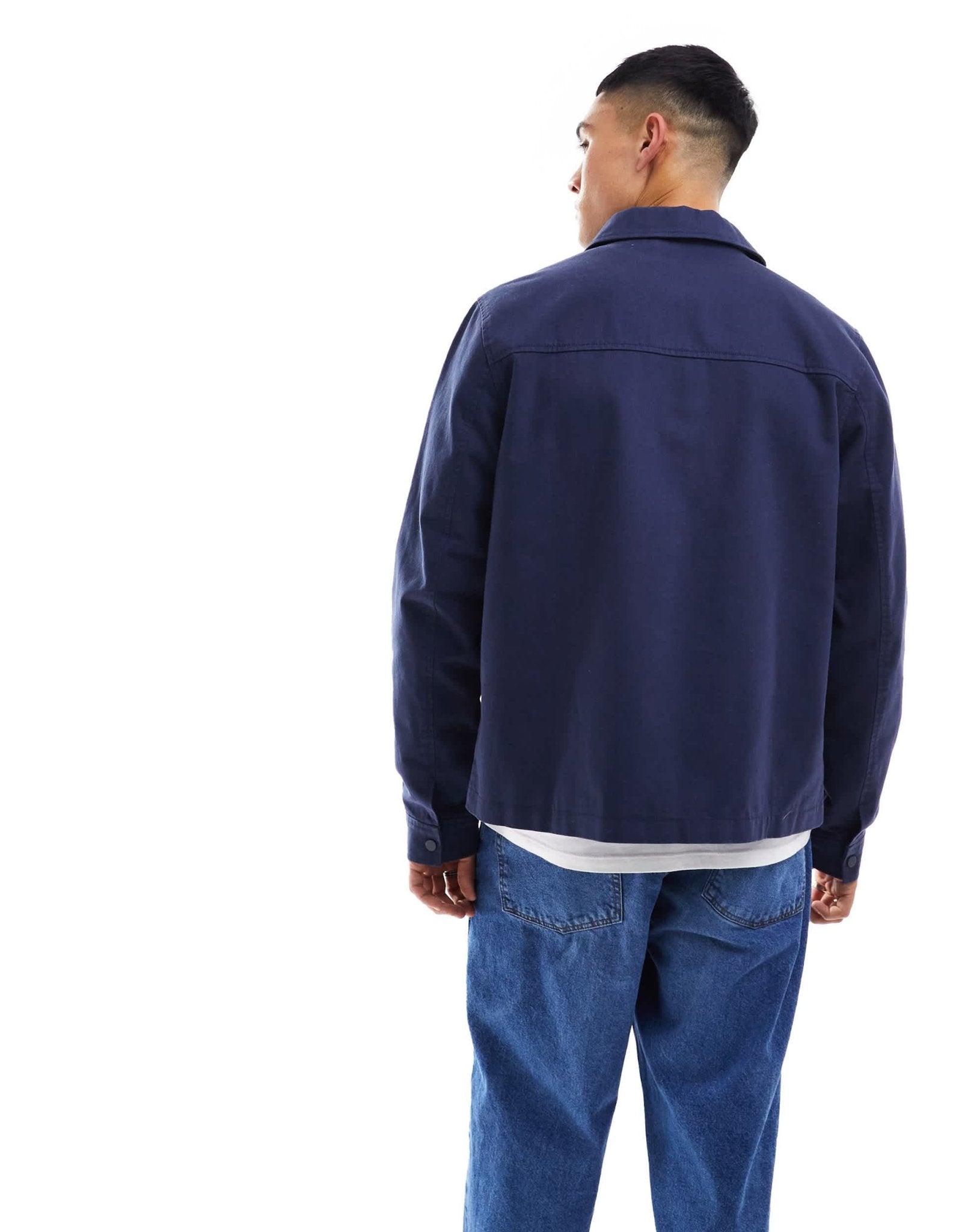 ASOS DESIGN harrington jacket in navy - ASOS Sample Sale