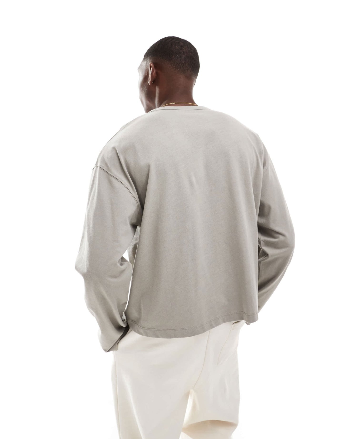 ASOS DESIGN heavyweight boxy oversized long sleeve t-shirt in khaki - ASOS Sample Sale