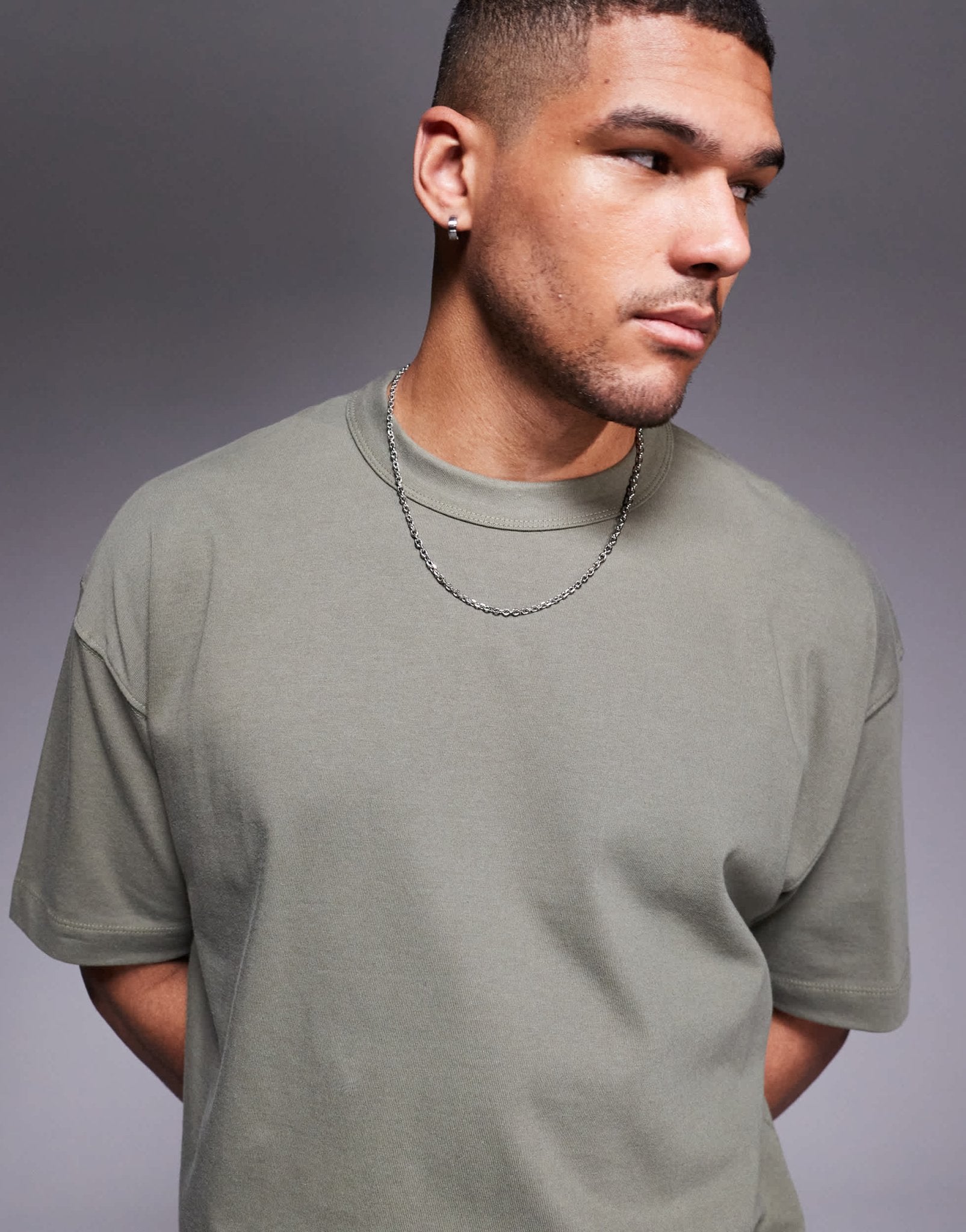 ASOS DESIGN heavyweight boxy oversized t-shirt in khaki - ASOS Sample Sale