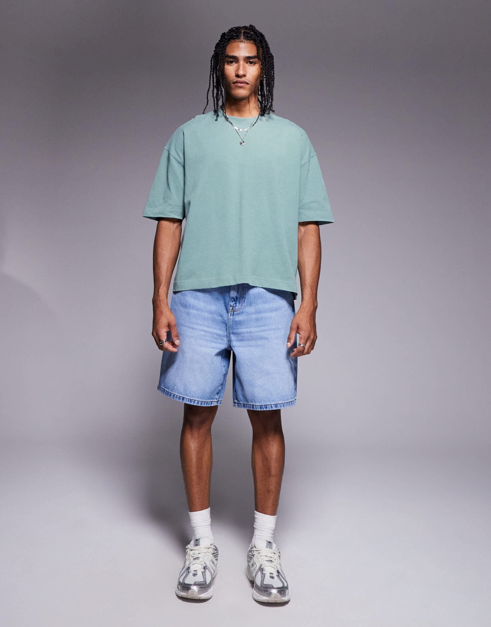 ASOS DESIGN heavyweight boxy oversized t-shirt in washed green - ASOS Sample Sale