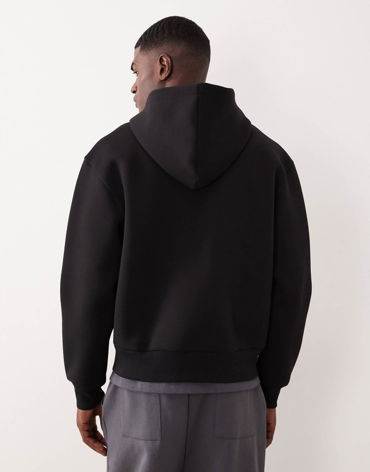 ASOS DESIGN heavyweight relaxed boxy zip through hoodie in scuba-style fabric in black - BLACK - ASOS Sample Sale