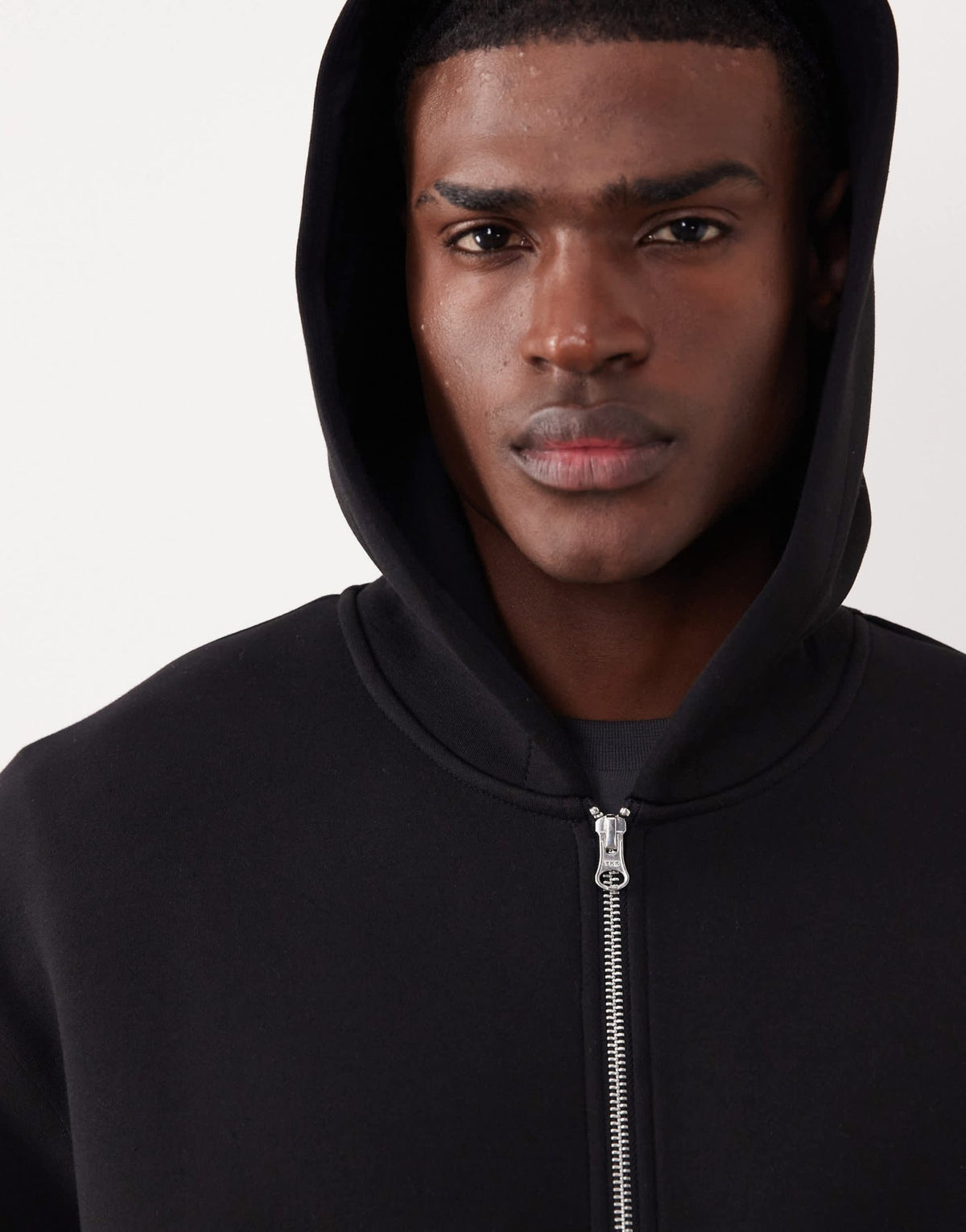 ASOS DESIGN heavyweight relaxed boxy zip through hoodie in scuba-style fabric in black - BLACK - ASOS Sample Sale