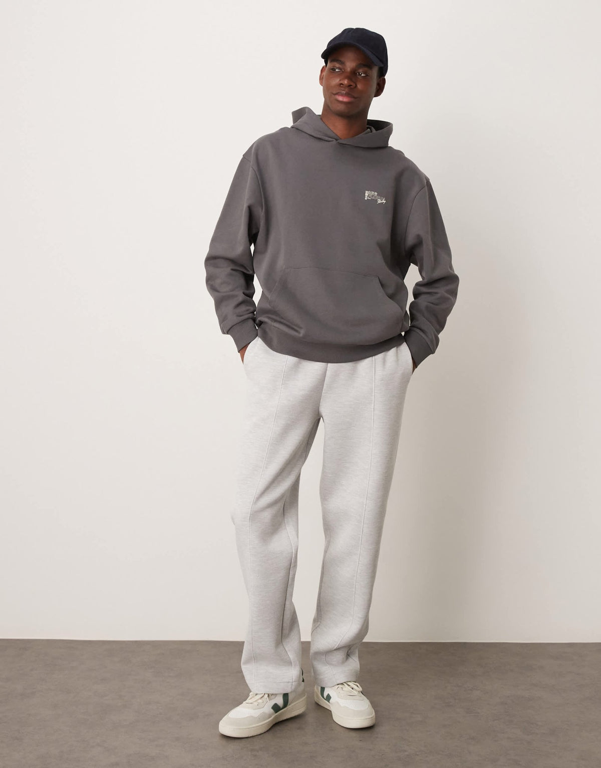 ASOS DESIGN heavyweight straight jogger in scuba-style fabric in grey marl - GREY - ASOS Sample Sale