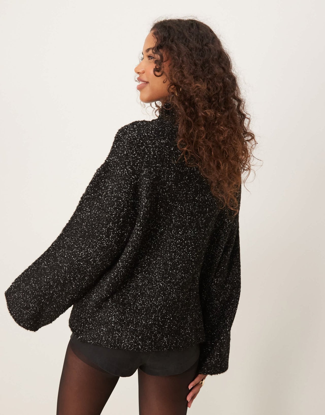 ASOS DESIGN high neck multiply jumper in neppy mono yarn - ASOS Sample Sale