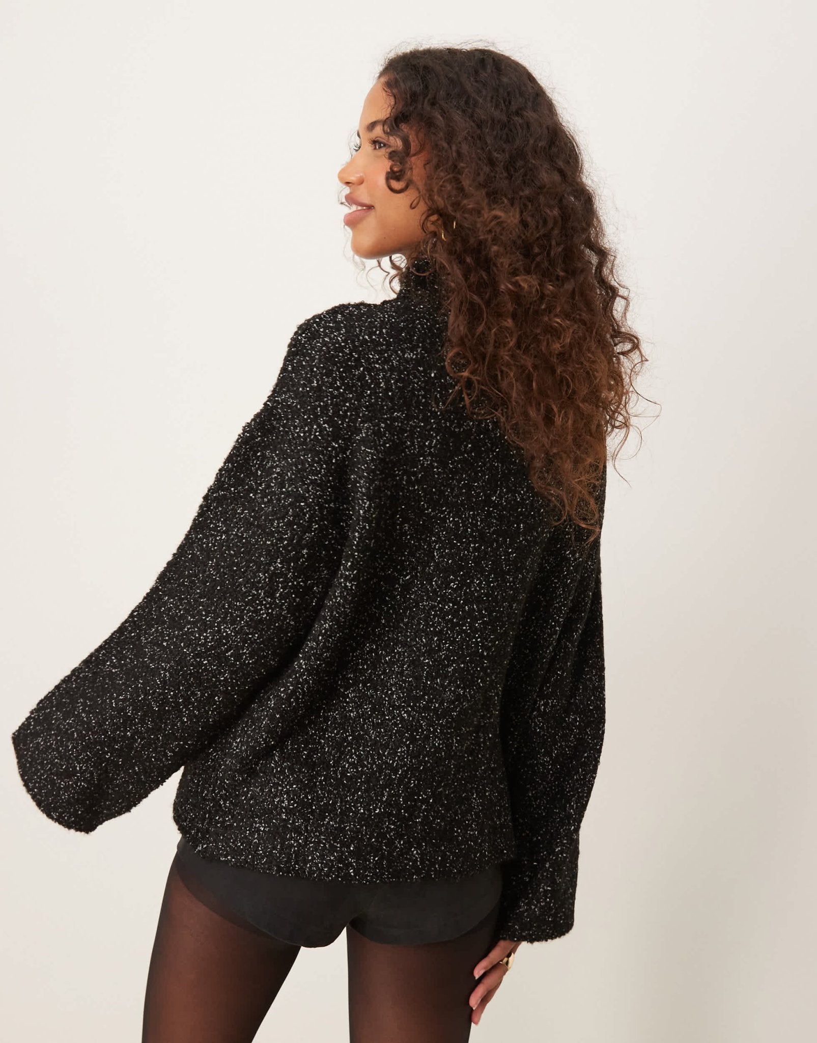 ASOS DESIGN high neck multiply jumper in neppy mono yarn - ASOS Sample Sale
