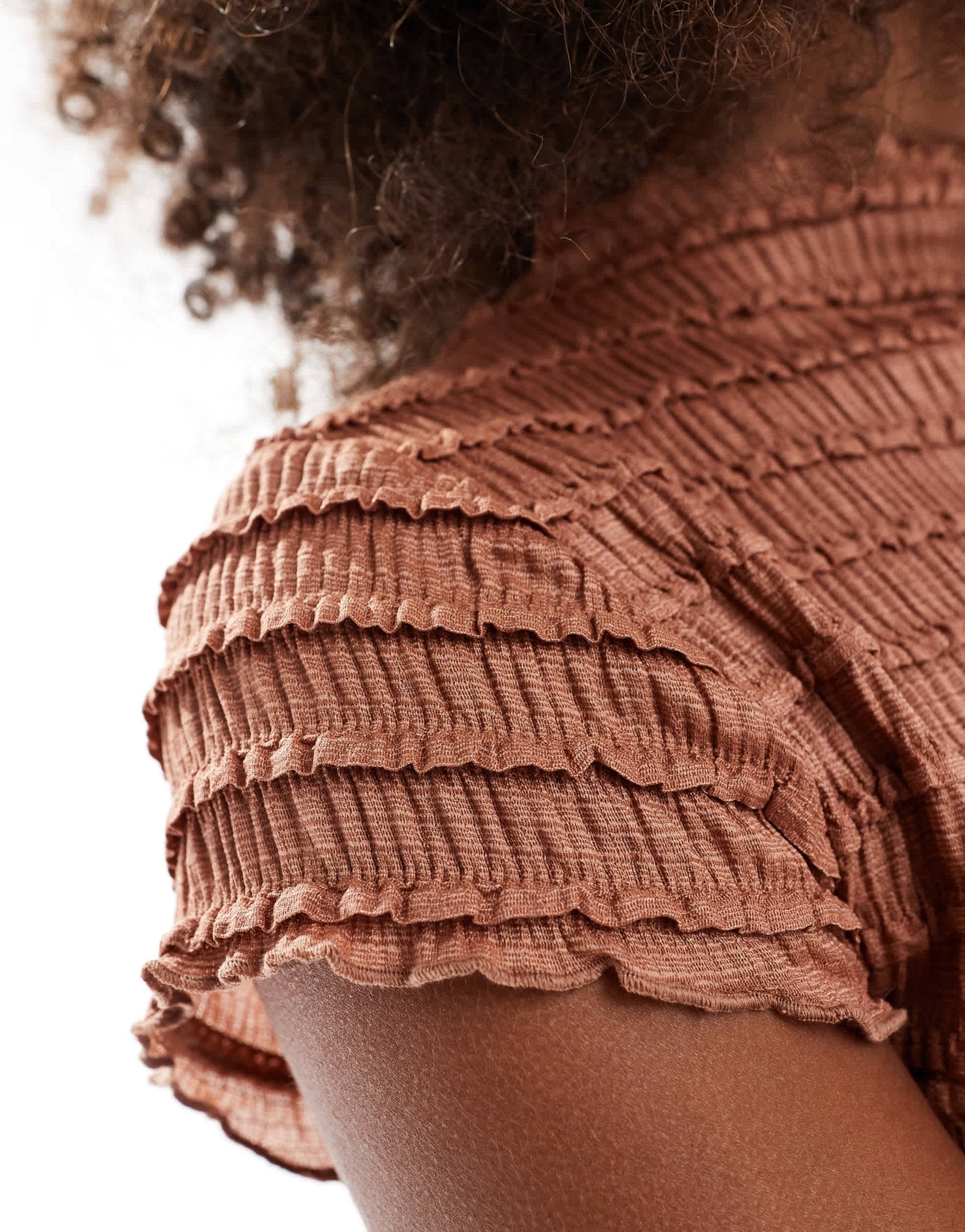 ASOS DESIGN high neck top in brown texture - ASOS Sample Sale