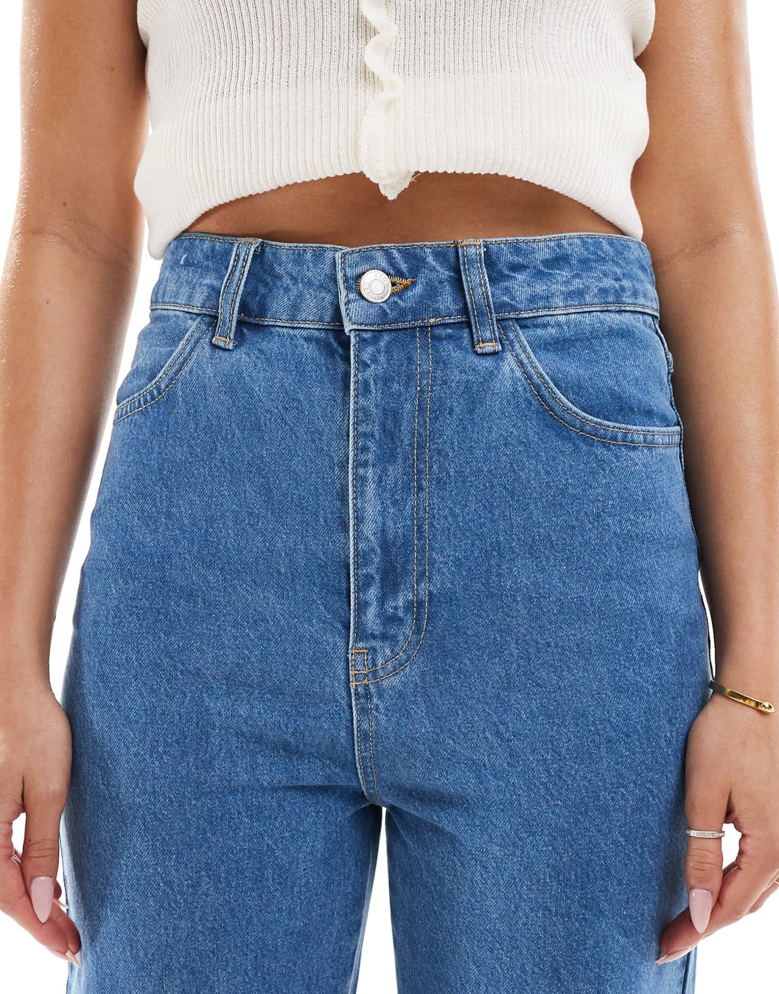 ASOS DESIGN high rise flared jean in light blue wash - ASOS Sample Sale