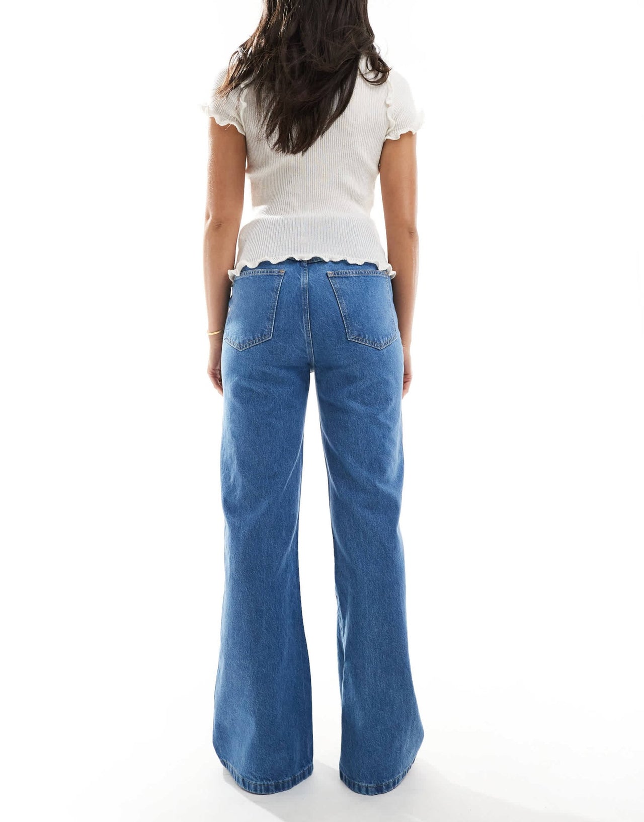 ASOS DESIGN high rise flared jean in light blue wash - ASOS Sample Sale