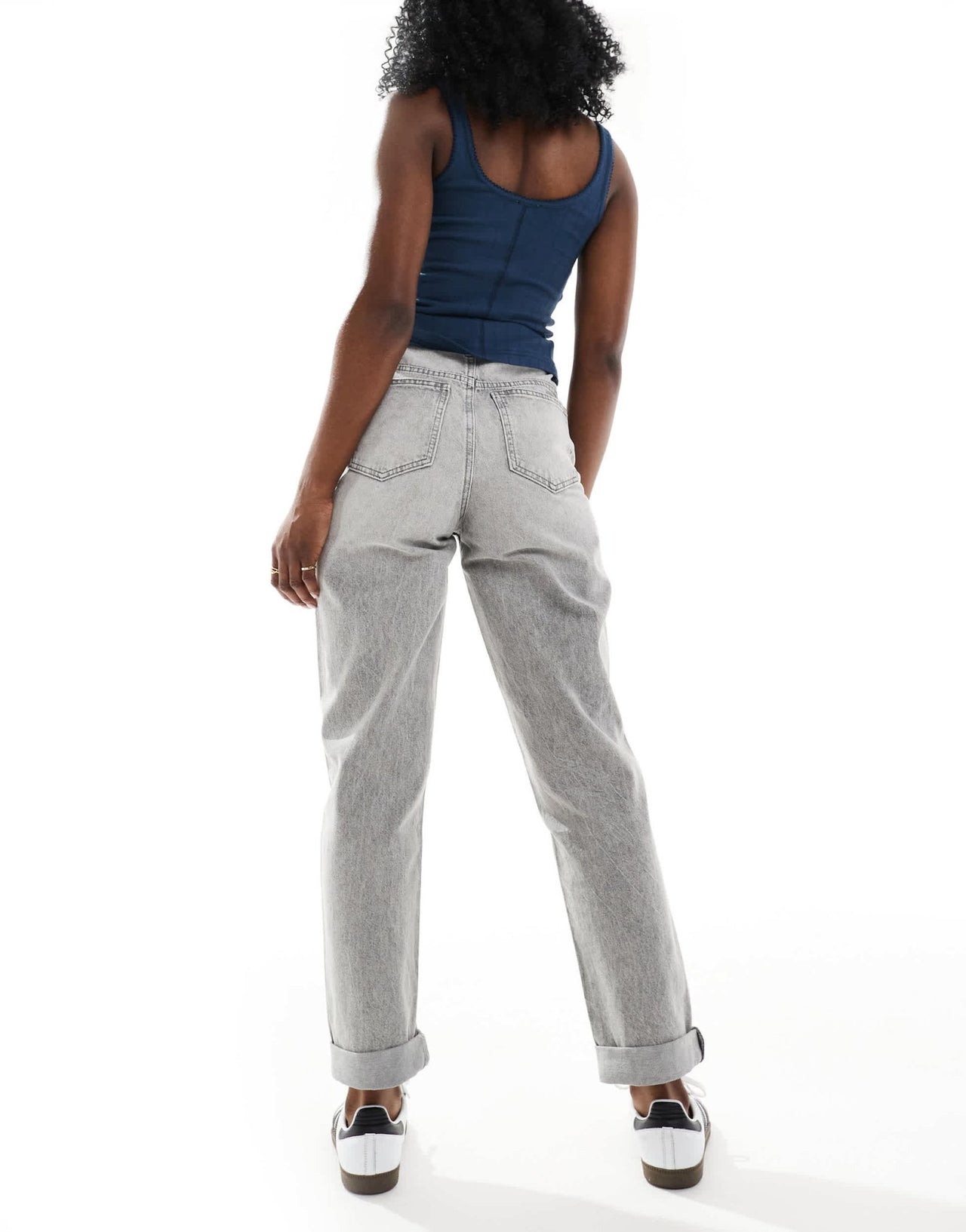 ASOS DESIGN high rise relaxed mom jeans in grey - ASOS Sample Sale