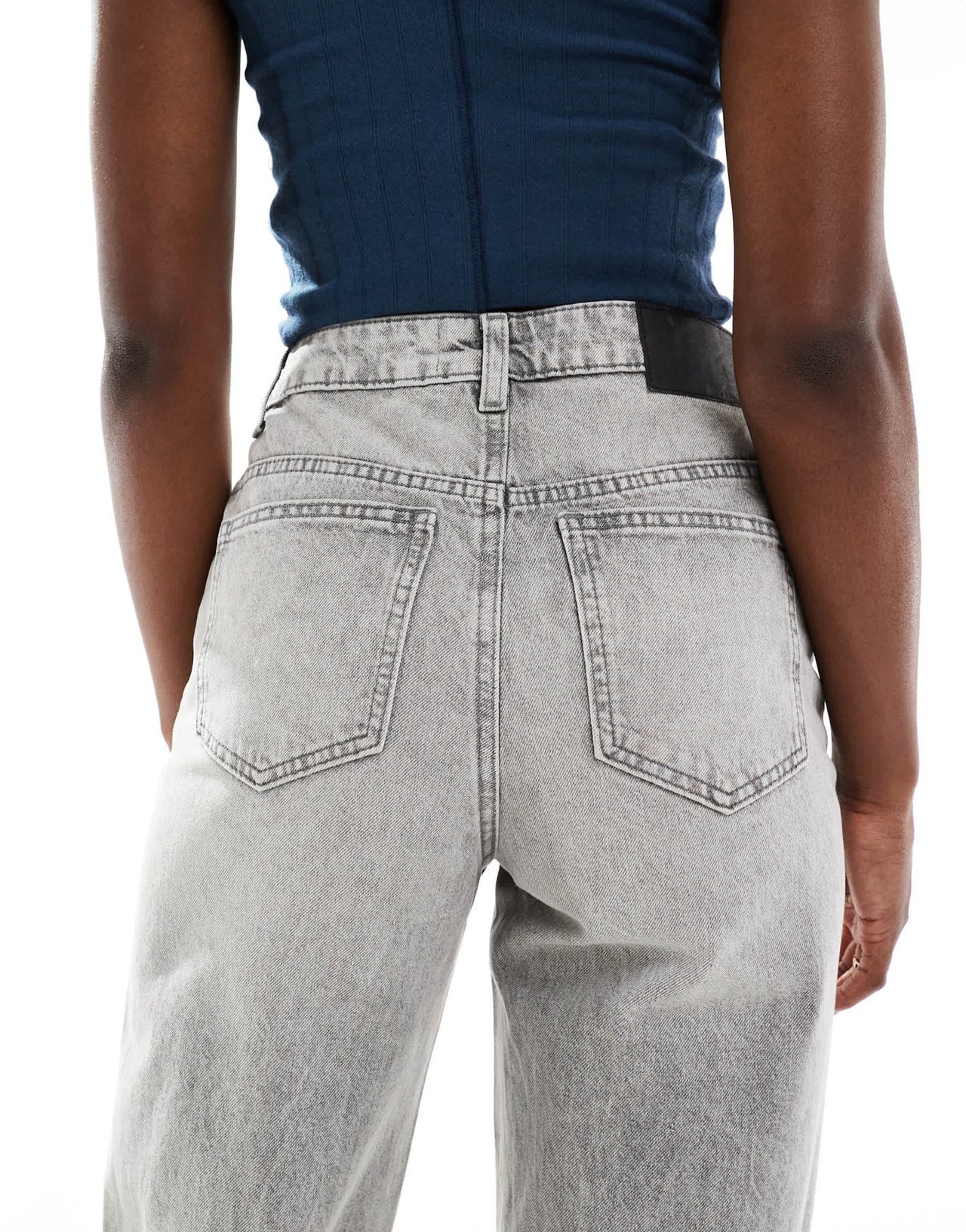 ASOS DESIGN high rise relaxed mom jeans in grey - ASOS Sample Sale